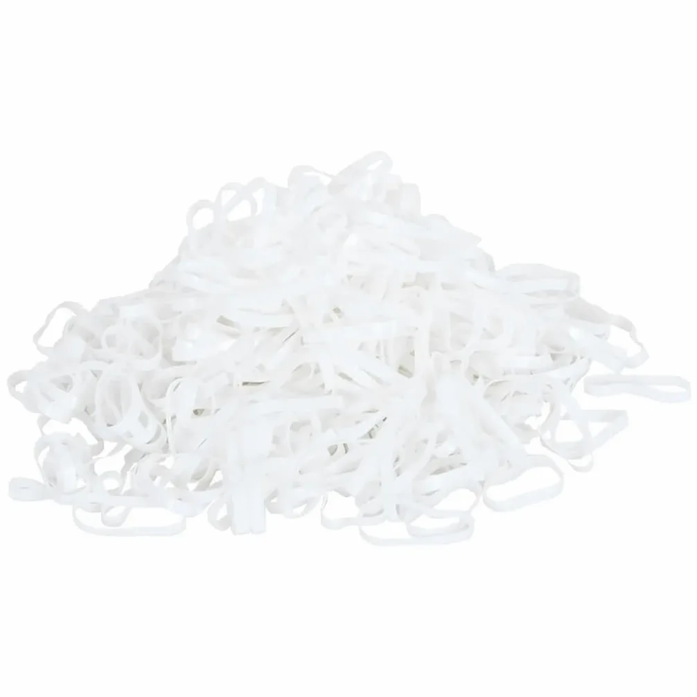 Gomas de crines para caballos, 2500 unidades, silicona blanca para trenzar crines y colas, caja 16 x 12,5 x 9 cm, suministros para caballos, accesorios para caballos, suministros para el día