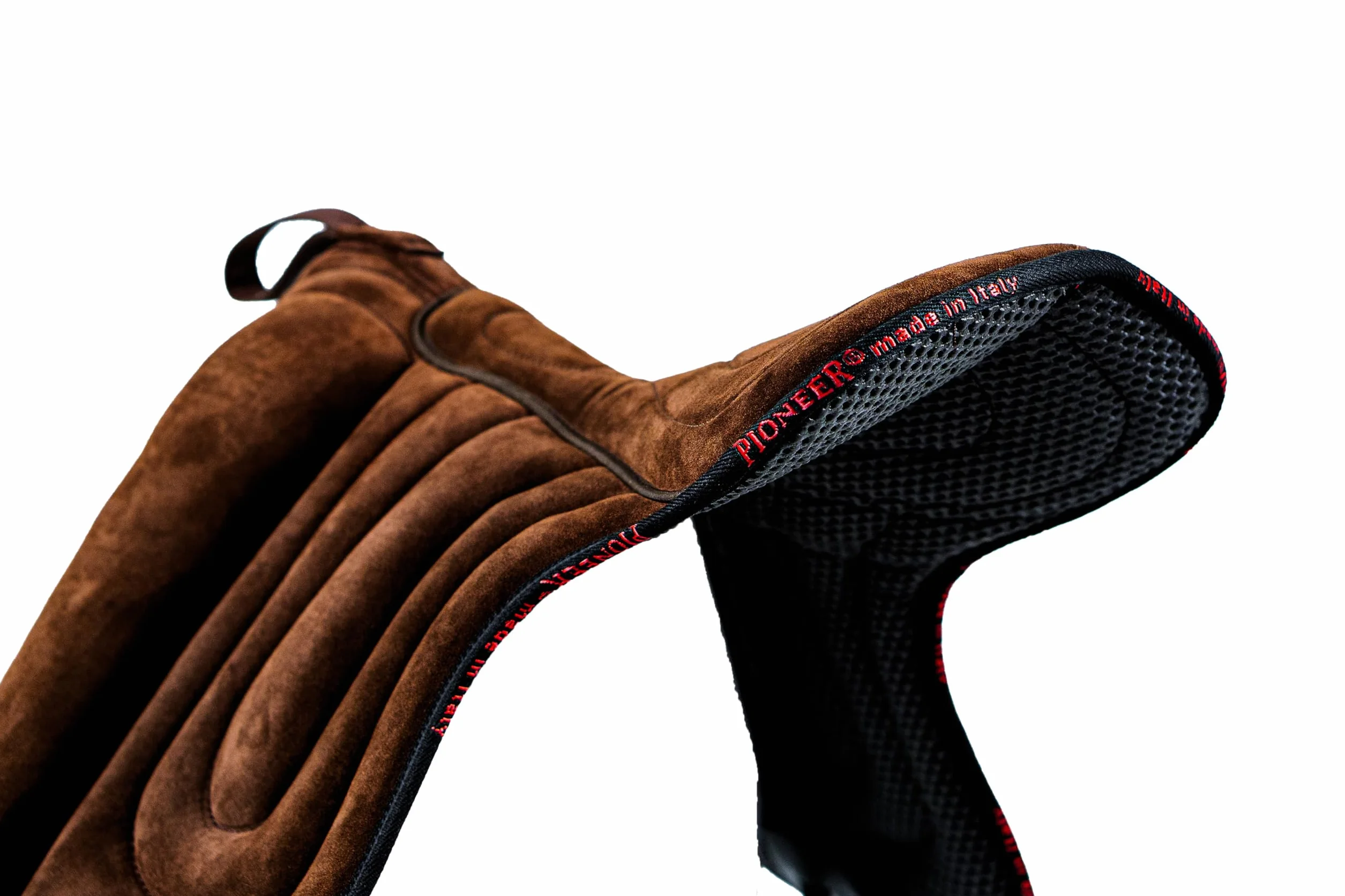 PIONEER Silla de Montar Caballo en Piel de Ante para Monta Natural, Silla de Equitación Hecha en Italia con Acolchado de Ovata y Espuma de Memoria, Bareback 50X45 cm - Cincha de Neopreno - Negro
