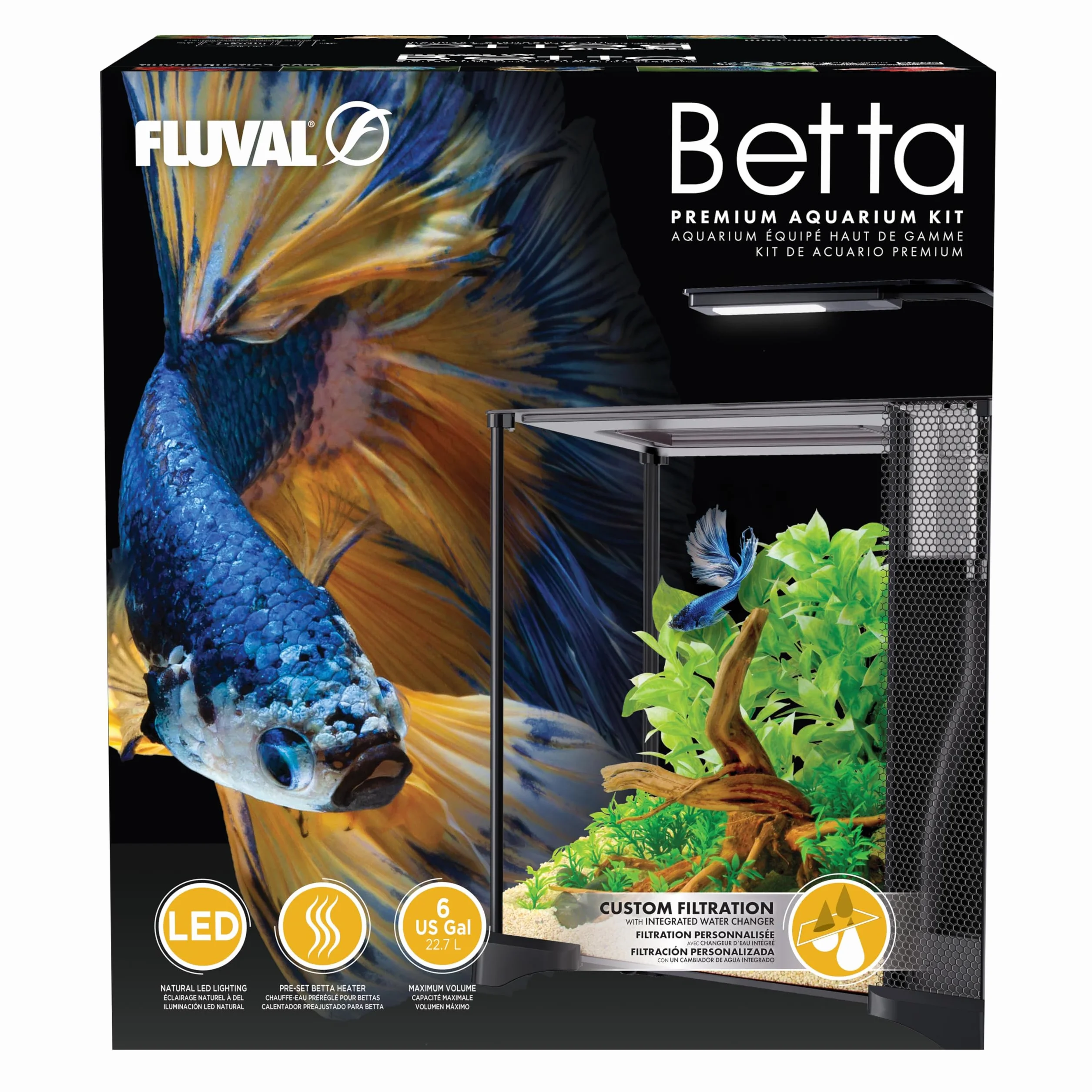 Acuario Kit para Betta Premium, 22,7 litros