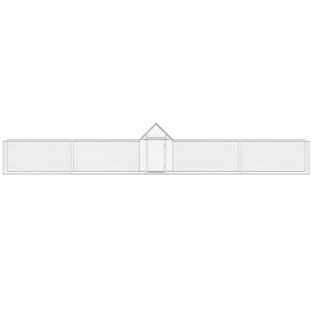 Gallinero de 9 x 1 x 1,5 m, de acero galvanizado, gran recinto para aves de corral, pollos, patos y gansos, jaula robusta para gallinas con puerta con cerradura y rejilla de alambre para el
