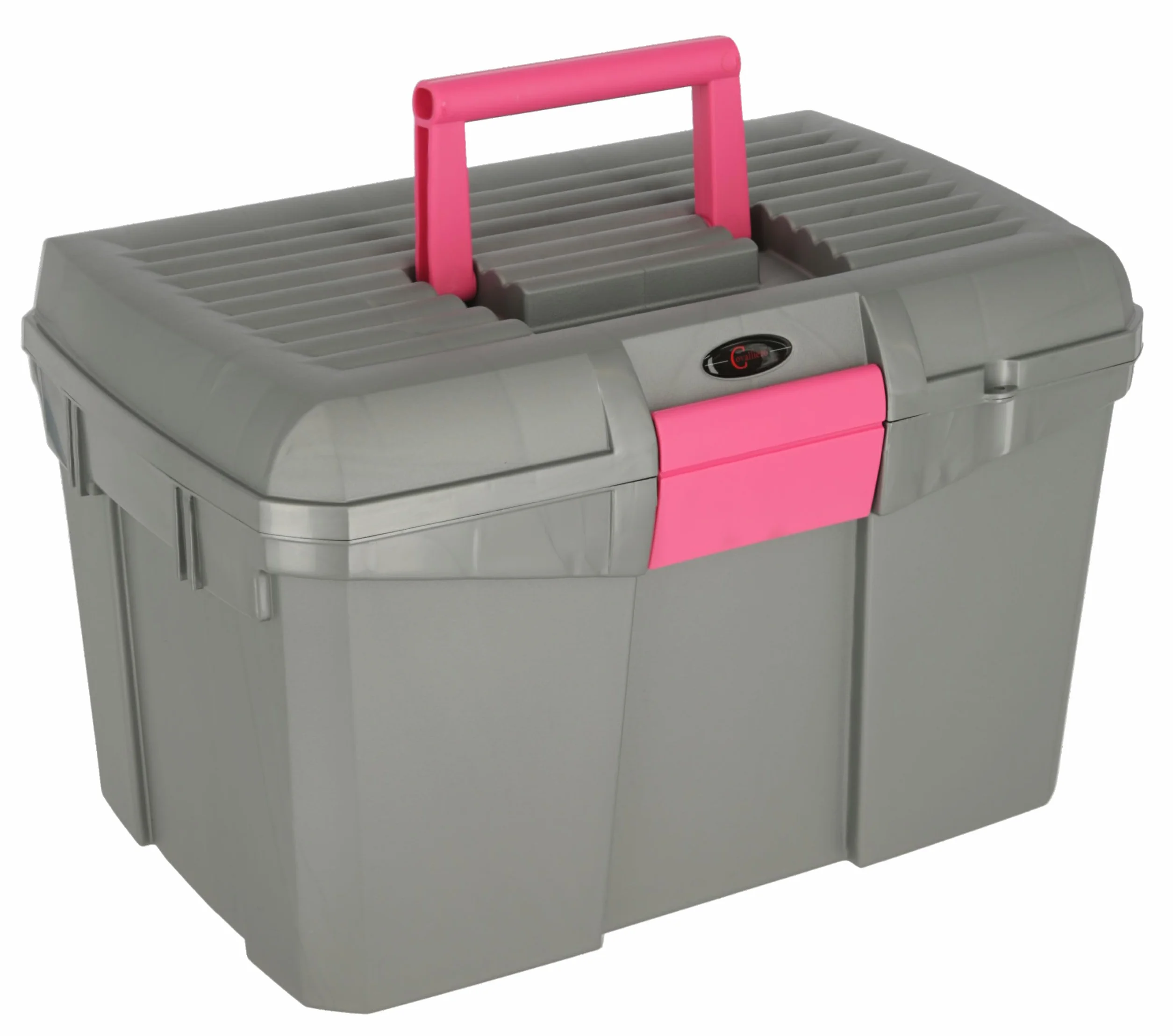 Covalliero Caja limpieza Siena gris/rosa con inserto extraíble