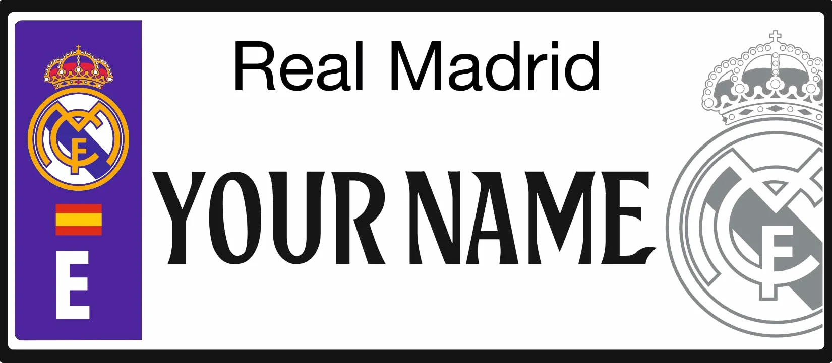 Real Madrid Matrícula Personalizada 6 x 14 cm