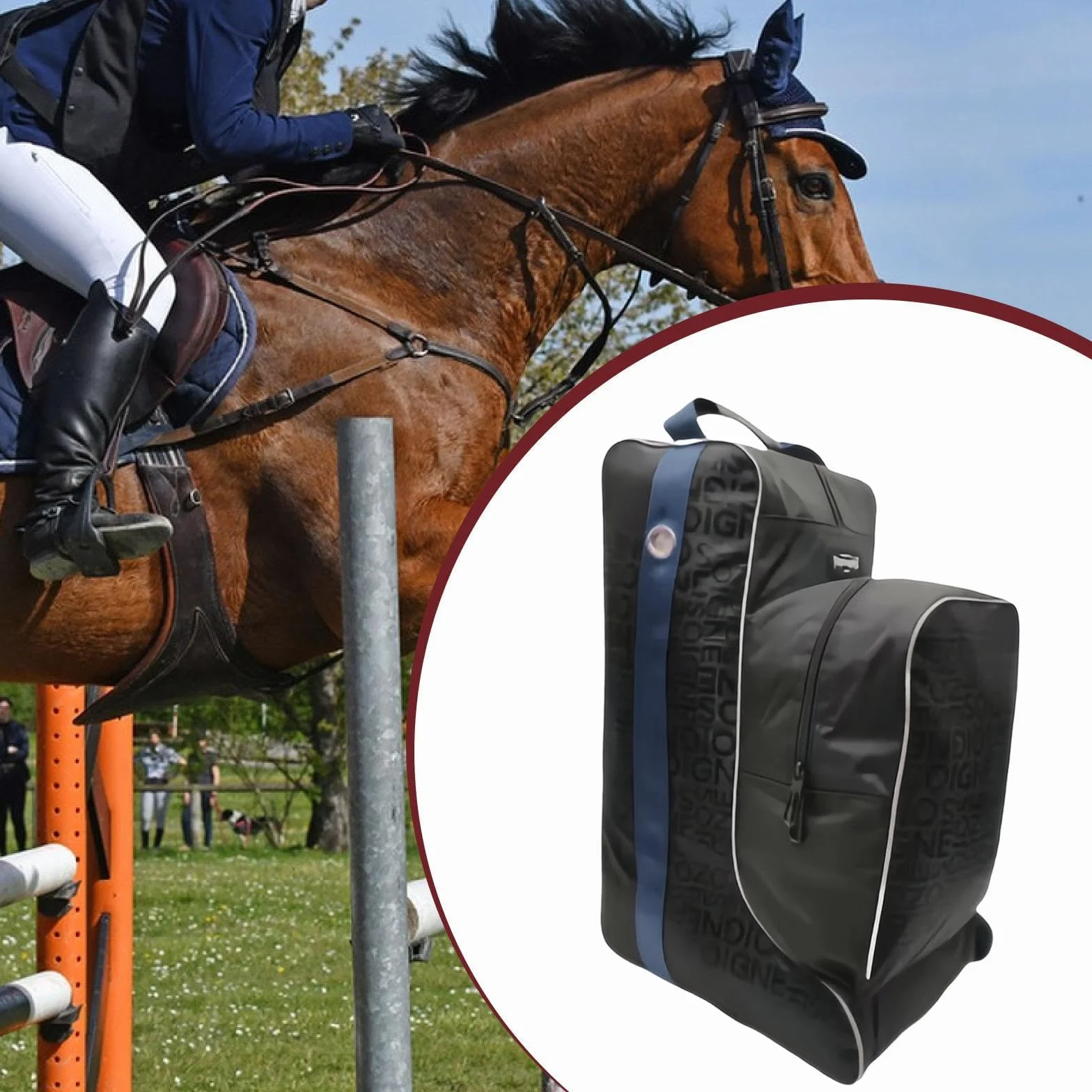 Perfeclan Bolsa para Botas Ecuestres, Bolsa de Arneses para Botas de Equitación, Tela Oxford, Funda para Botas de Casco, Competición y Equipo Ecuestre, Resistente al Agua