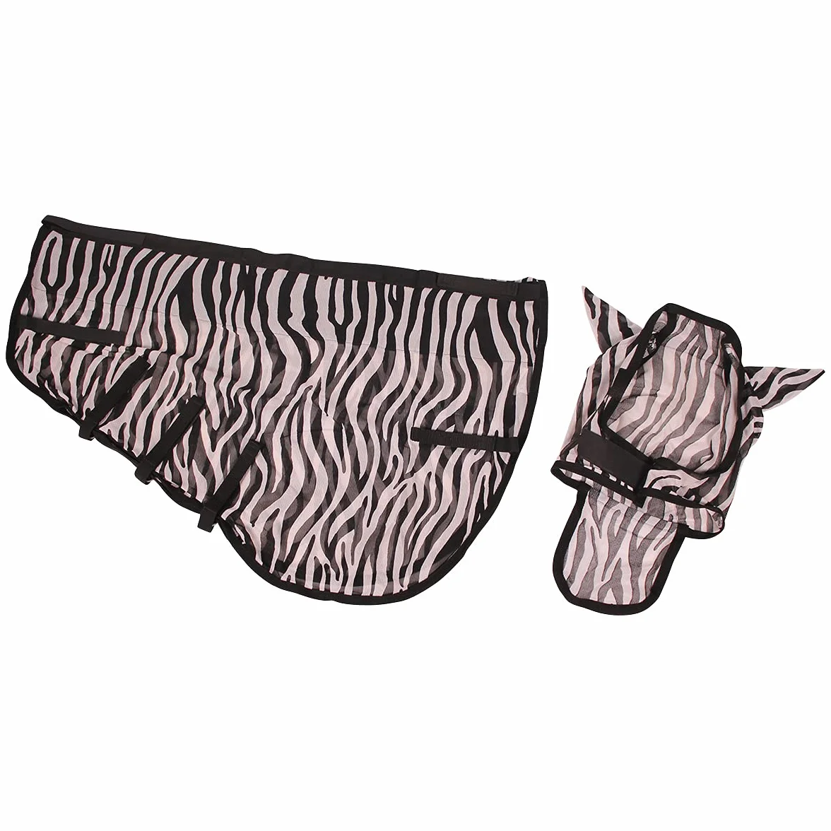 Manta antimoscas QHP con cuello y moscas máscara de la cebra
