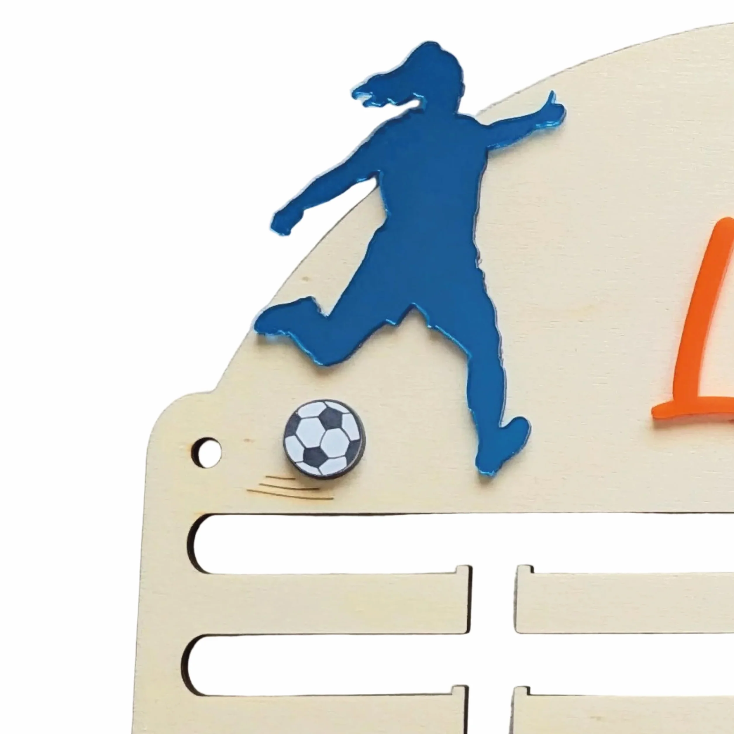 Medallero Fútbol de Madera Personalizado con Nombre, Acrílico, Fabricado en España