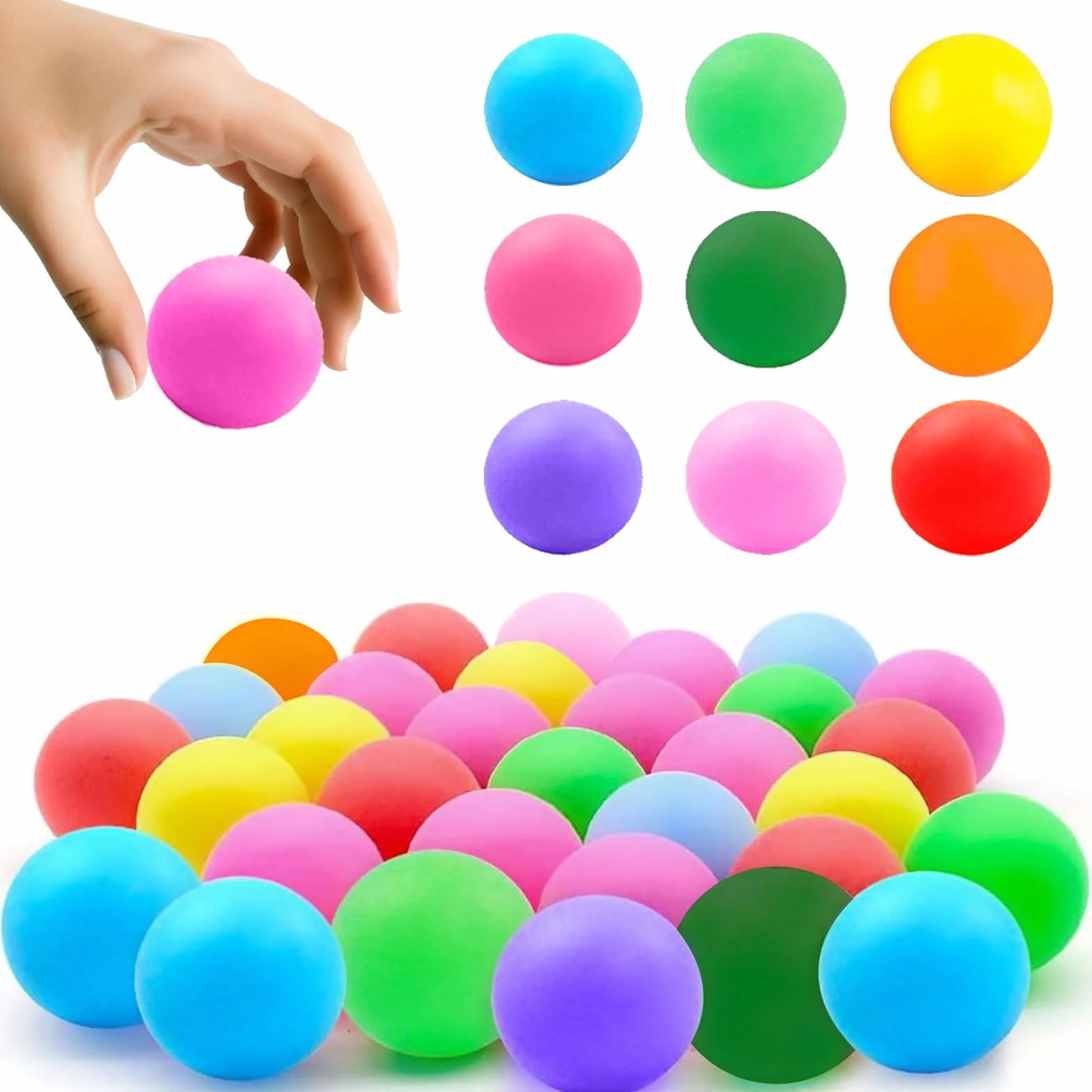 Pelotas de Ping Pong 30 Piezas 40mm Reutilizable para Adultos y Niños Juegos Entrenamiento Piscina