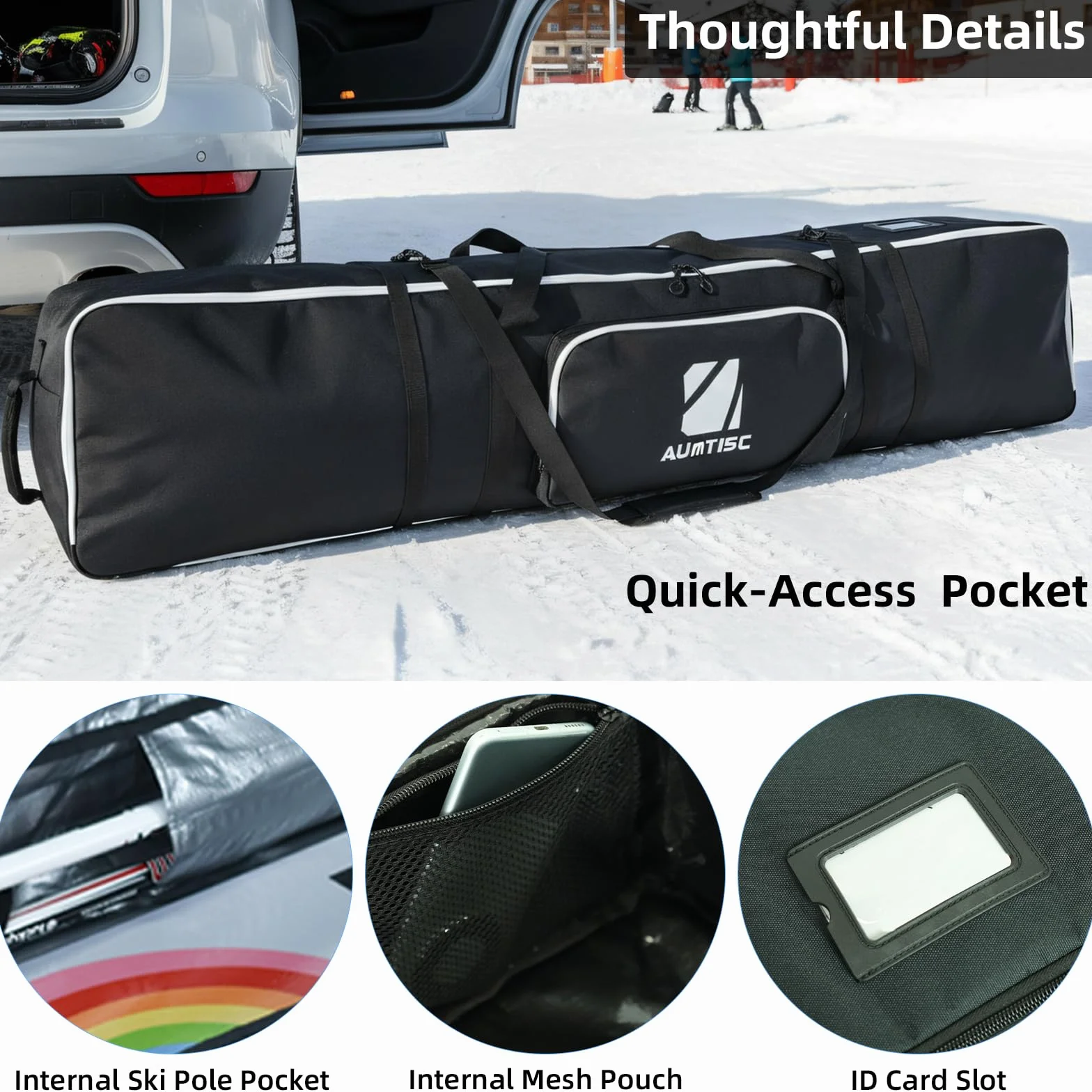 AUMTISC Bolsa de viaje para snowboard impermeable 155 cm azul