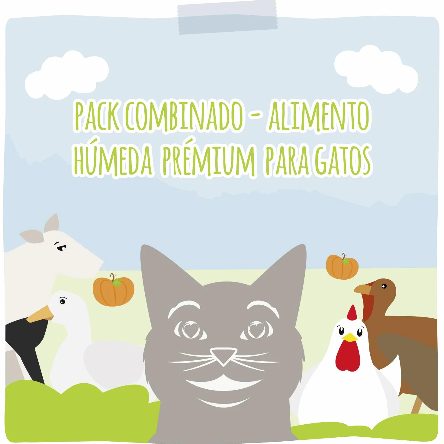 MjAMjAM - comida húmeda premium para gatos - paquete mixto III (6 x 400 g) - caza y conejo, pavo, pato y aves, corazones, pollo, ternera, sin cereales con carne extra