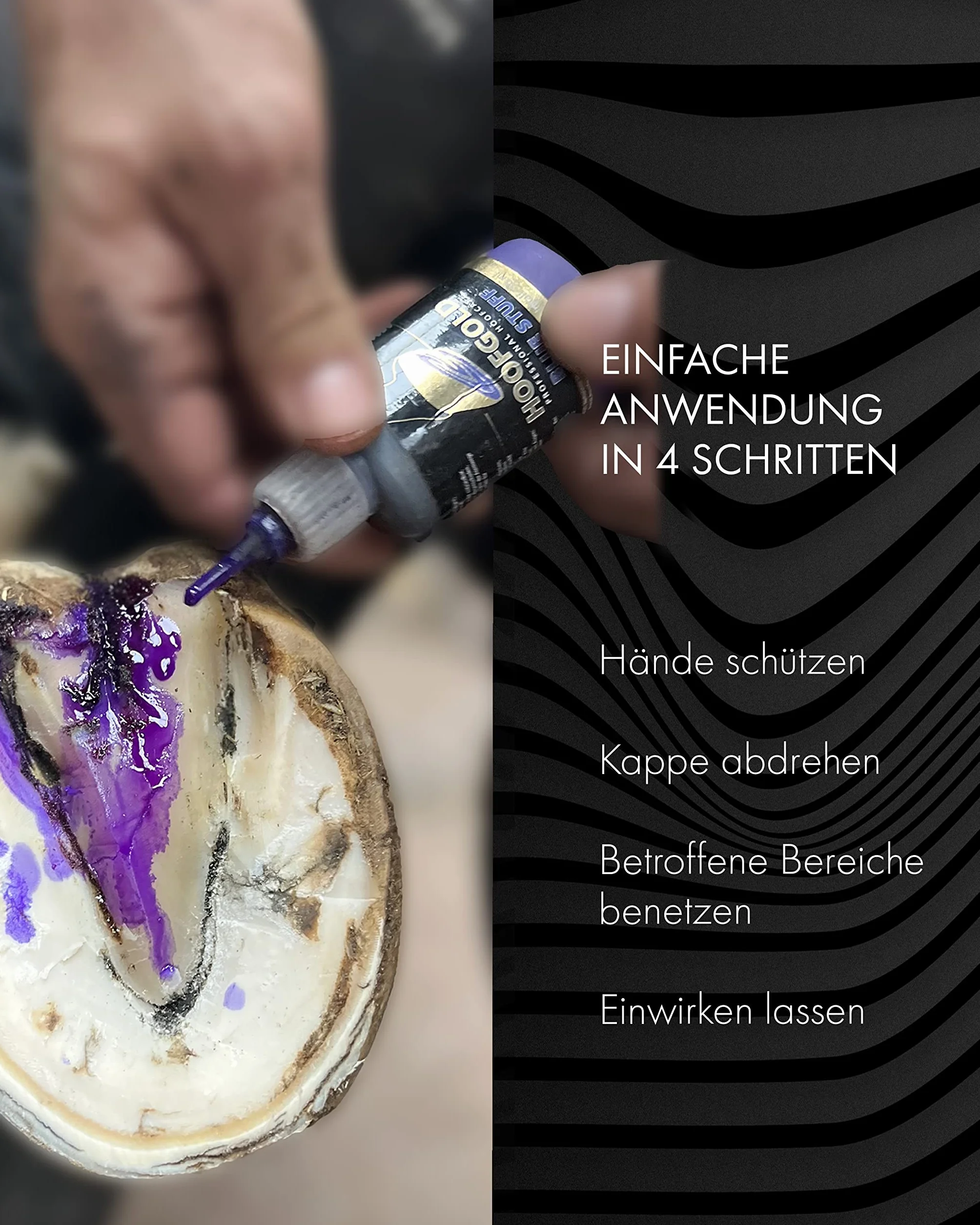 BlueStuff – Agente de tratamiento altamente eficaz contra la putrefacción del rayo y la enfermedad de la línea blanca en caballos – Ayuda inmediata para cascos malolientes y blandos