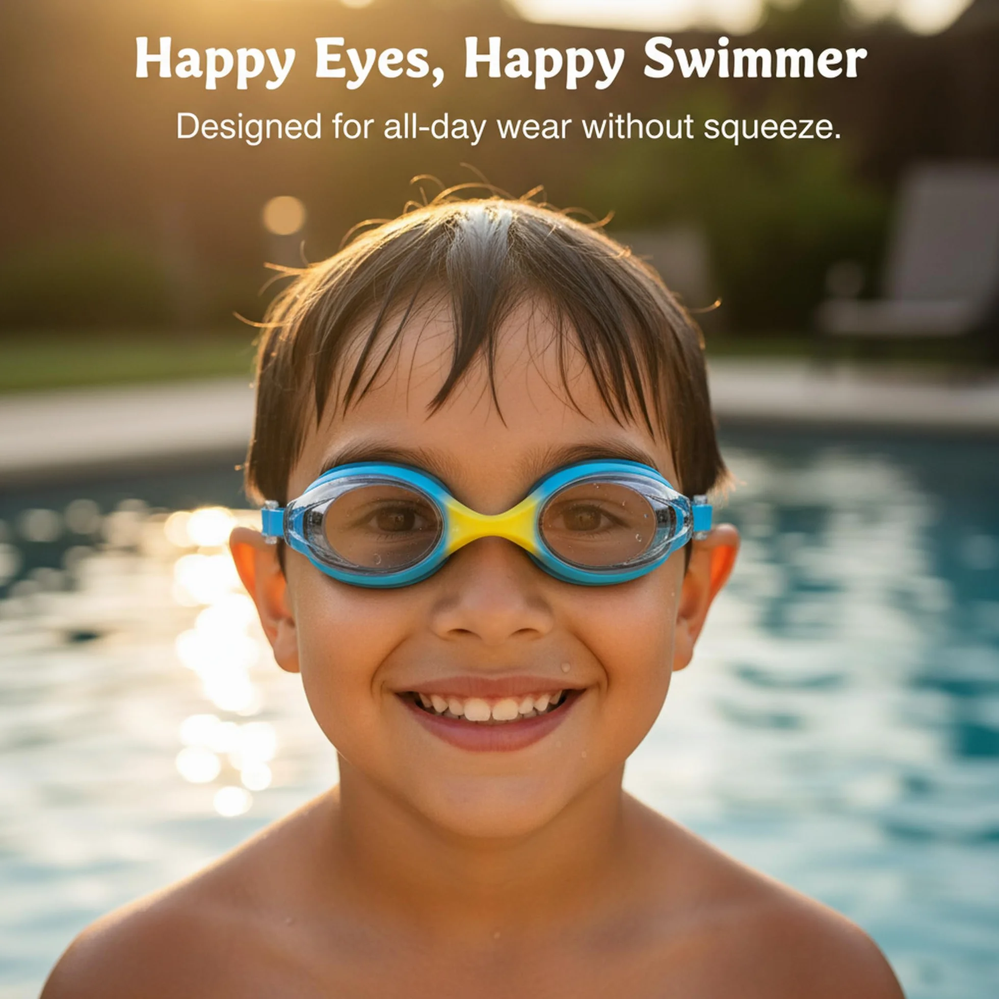 Gafas de natación niños HD anti-vaho Protección UV Banda elástica silicona Unisex 3-14 años