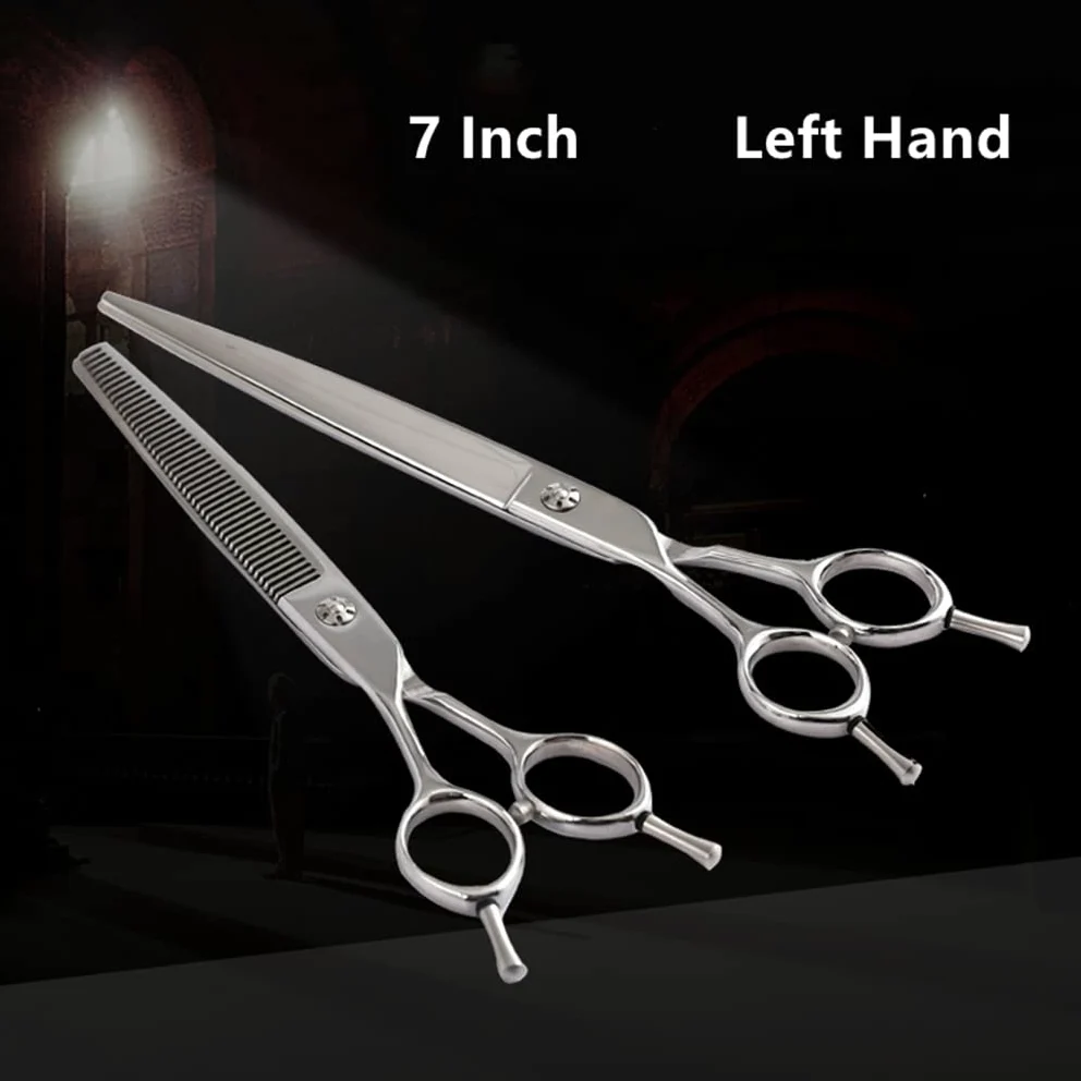7.0 Pulgadas Mano Izquierda Durable Pet Tijeras De Aseo, Kit De Aseo para Perros, para Cuerpo, Pata Y Recorte De Cara, Caja Fuerte, Afilado, Duradero Y Hermoso