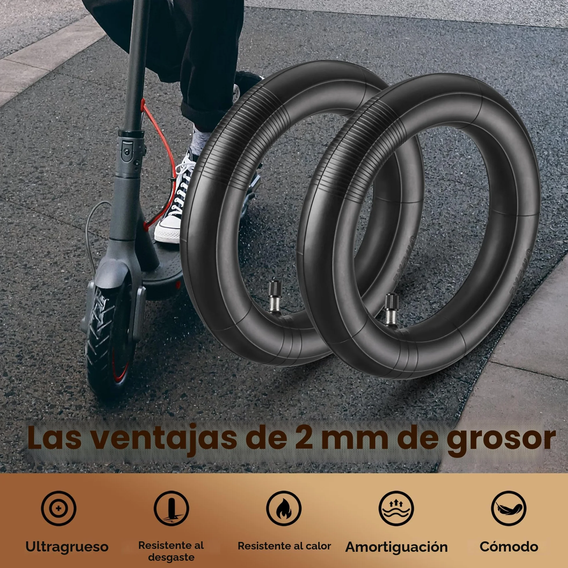 Cámara de Aire para Xiaomi Electrico 8.5 Pulgadas, 50/75-6.1, Repuesto para M365/Pro 2/Mi 3