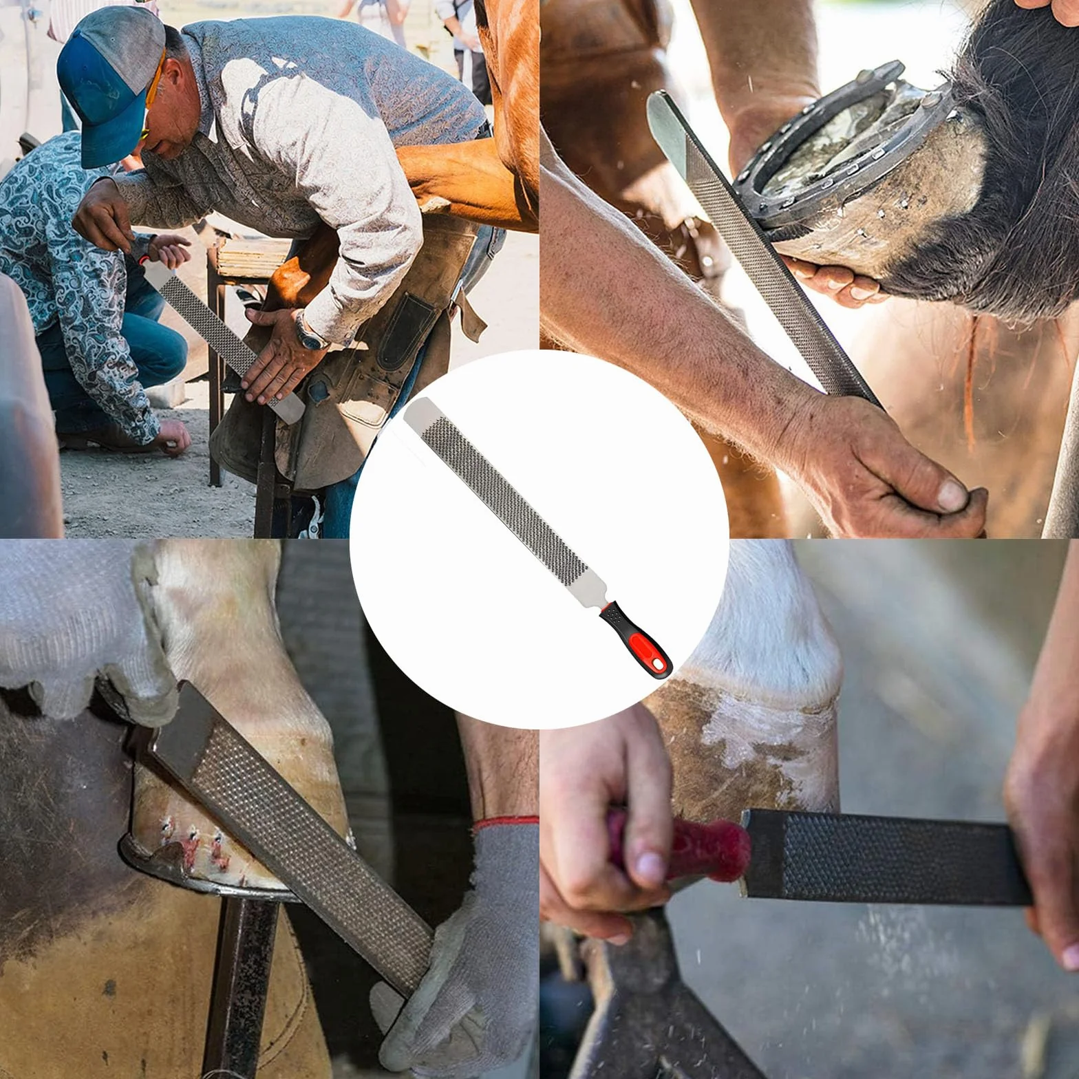 Escofina Para Pezuñas, Lima De Pezuña De Caballo, Escofina Para Pezuñas De Caballo, Escofina De Caballo, Acero Al Carbono, De Doble Cara, Con Mango, Para Reparar Herraduras, Afilar Dientes
