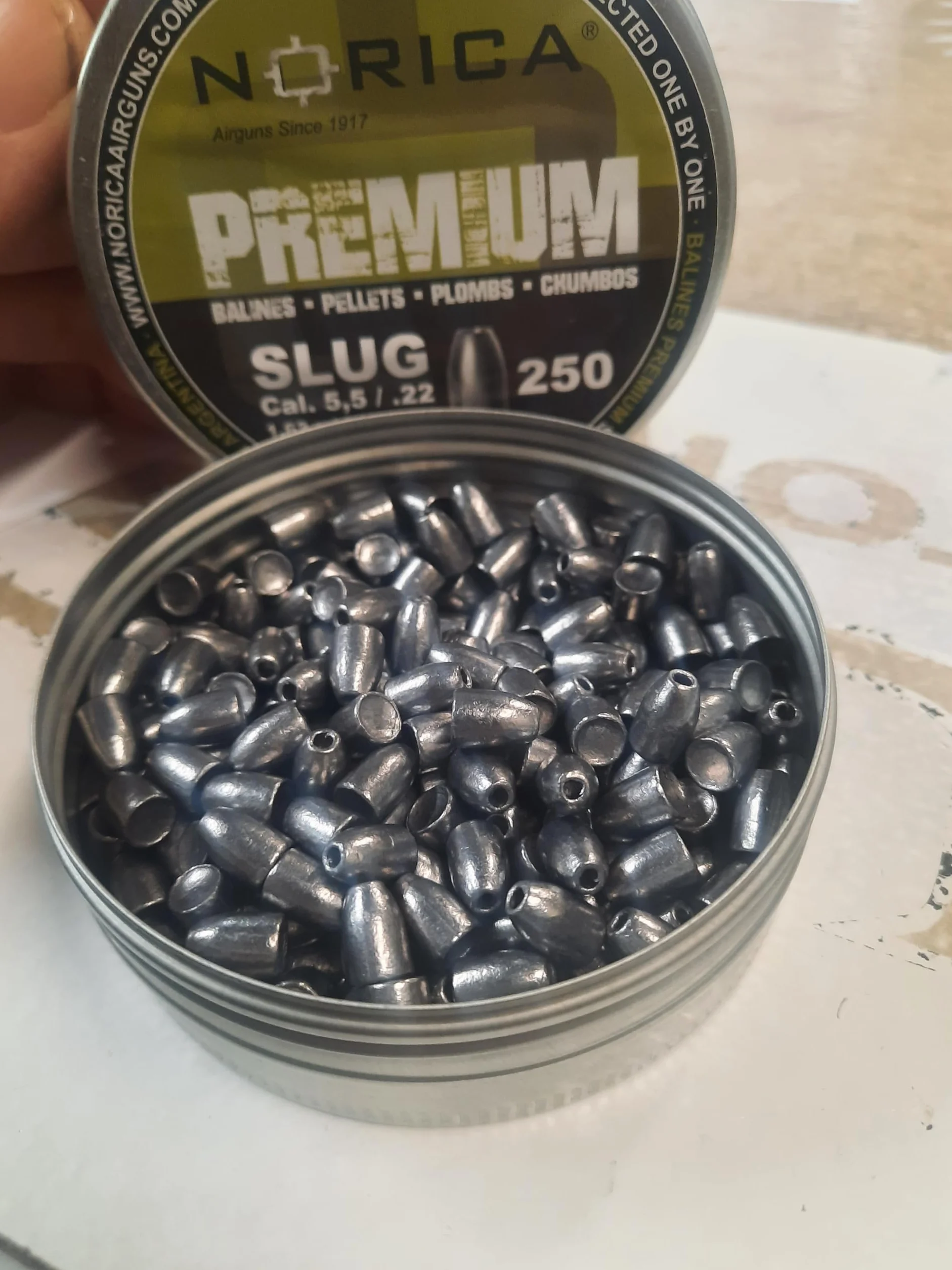 NORICA Lata Balines Premium Slug 5.5 mm .22-1,62 Gramos 250 perdigones