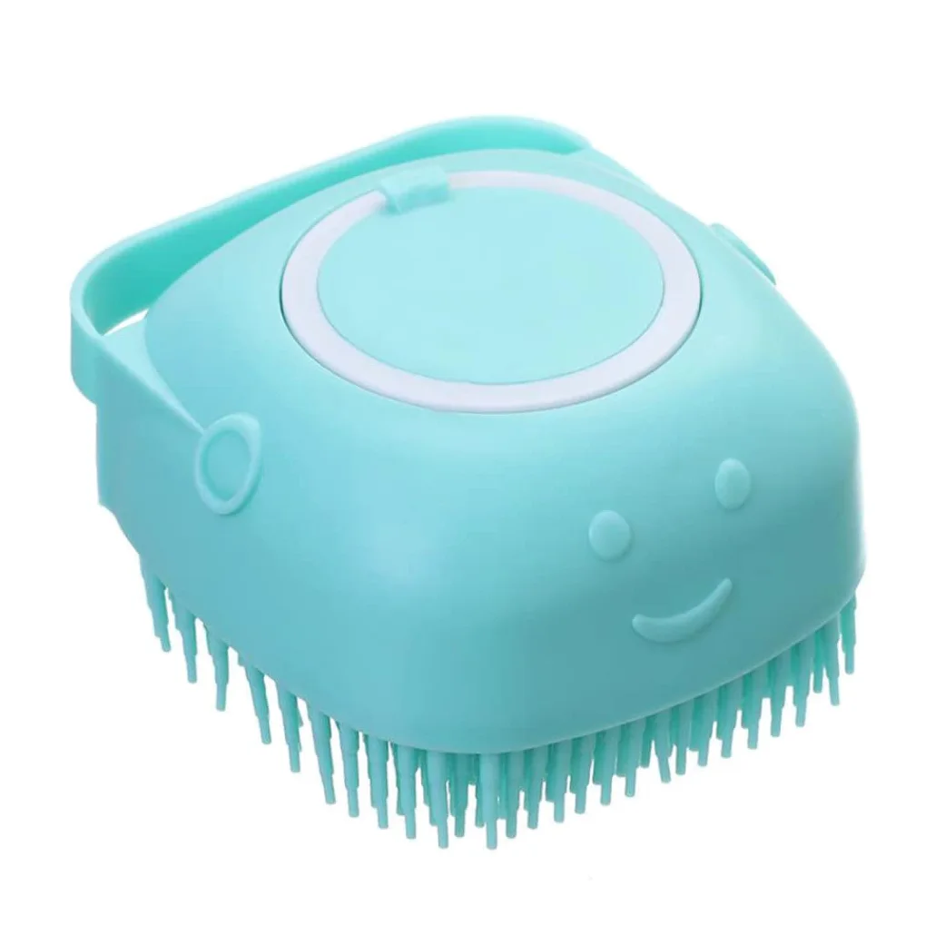 Cepillo de champú para Mascotas Cepillo de baño para Mascotas Cepillo dispensador de Masaje de champú de Silicona para Gato Perro Azul liujiapeng55 (Blauw)