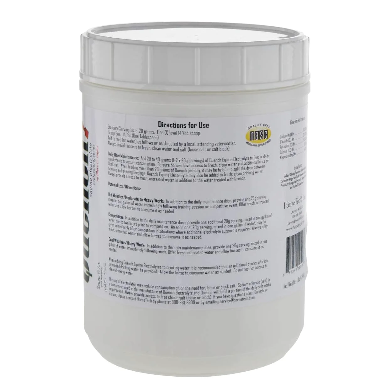 Horse Tech 17168-1 Quench! Electrolito para caballos 4 libras