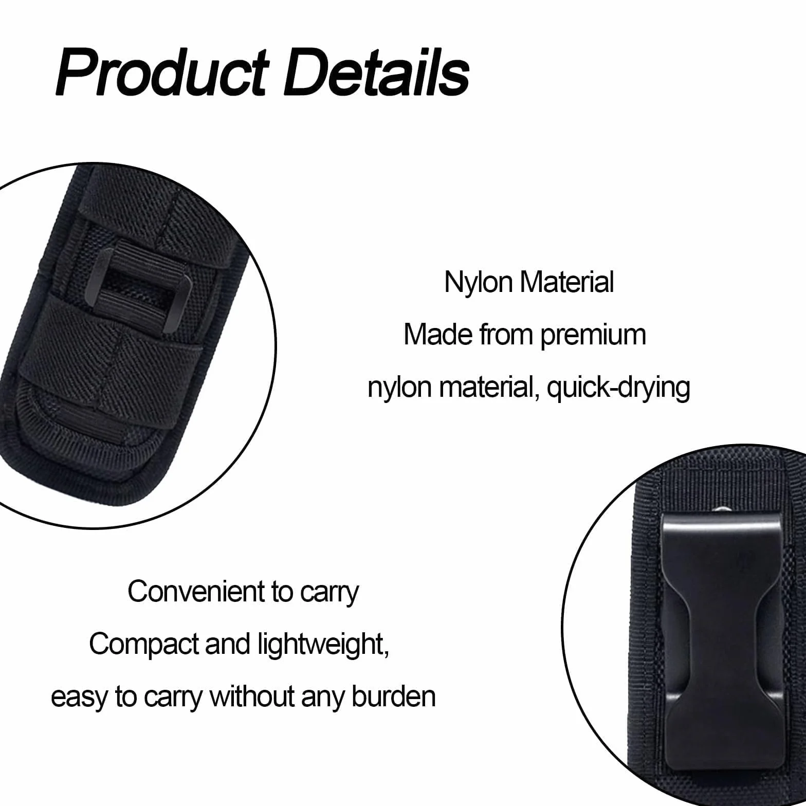 Funda de Linterna Táctica Molle Giratorio 360 Grados Nailon Bolsa para Linterna Senderismo Camping