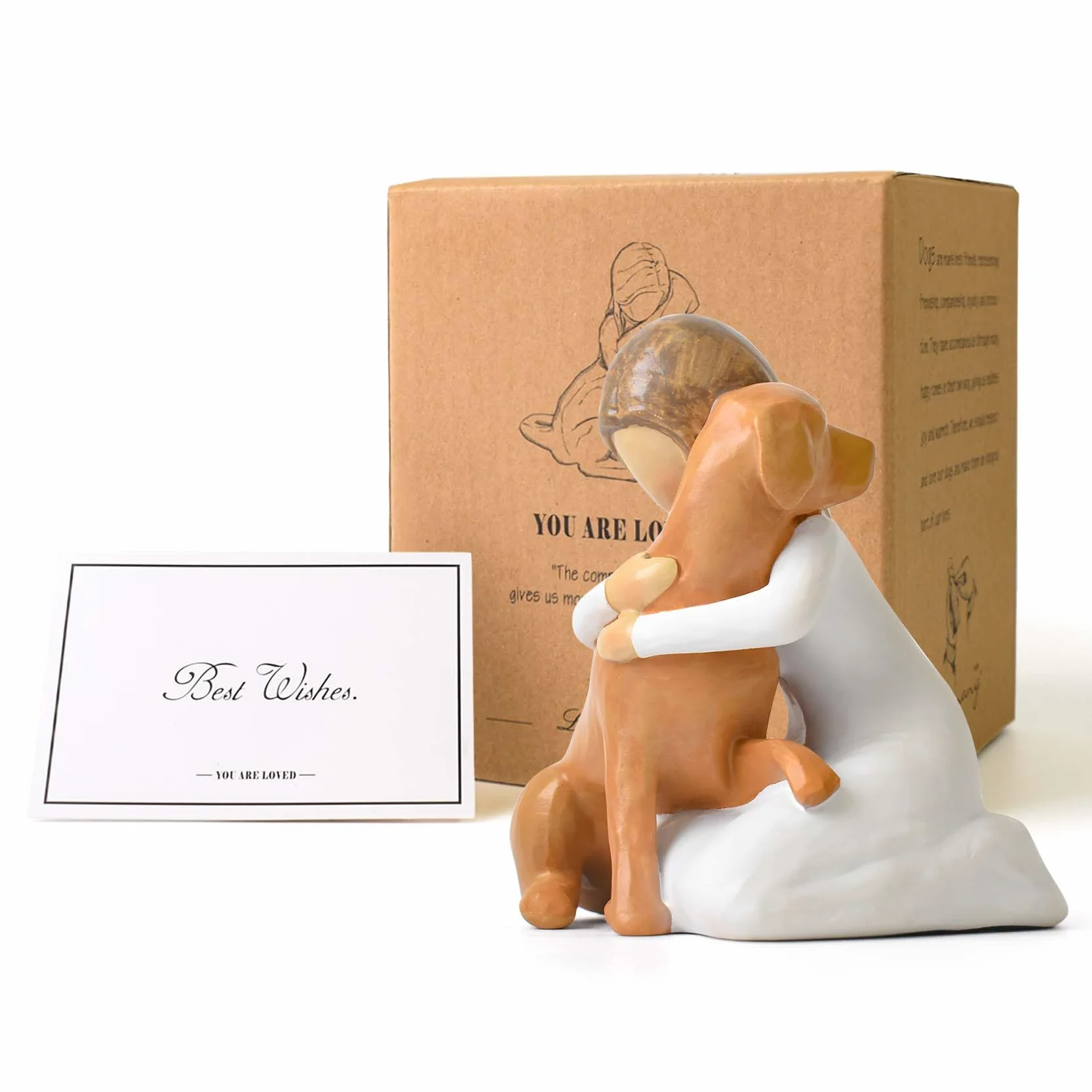 Lnrkai Regalos conmemorativos para mascotas por pérdida de perro, regalo de recuerdo de perro fallecido, resina esculpida a mano, regalos de condolencias para amantes de las mascotas, adopción de