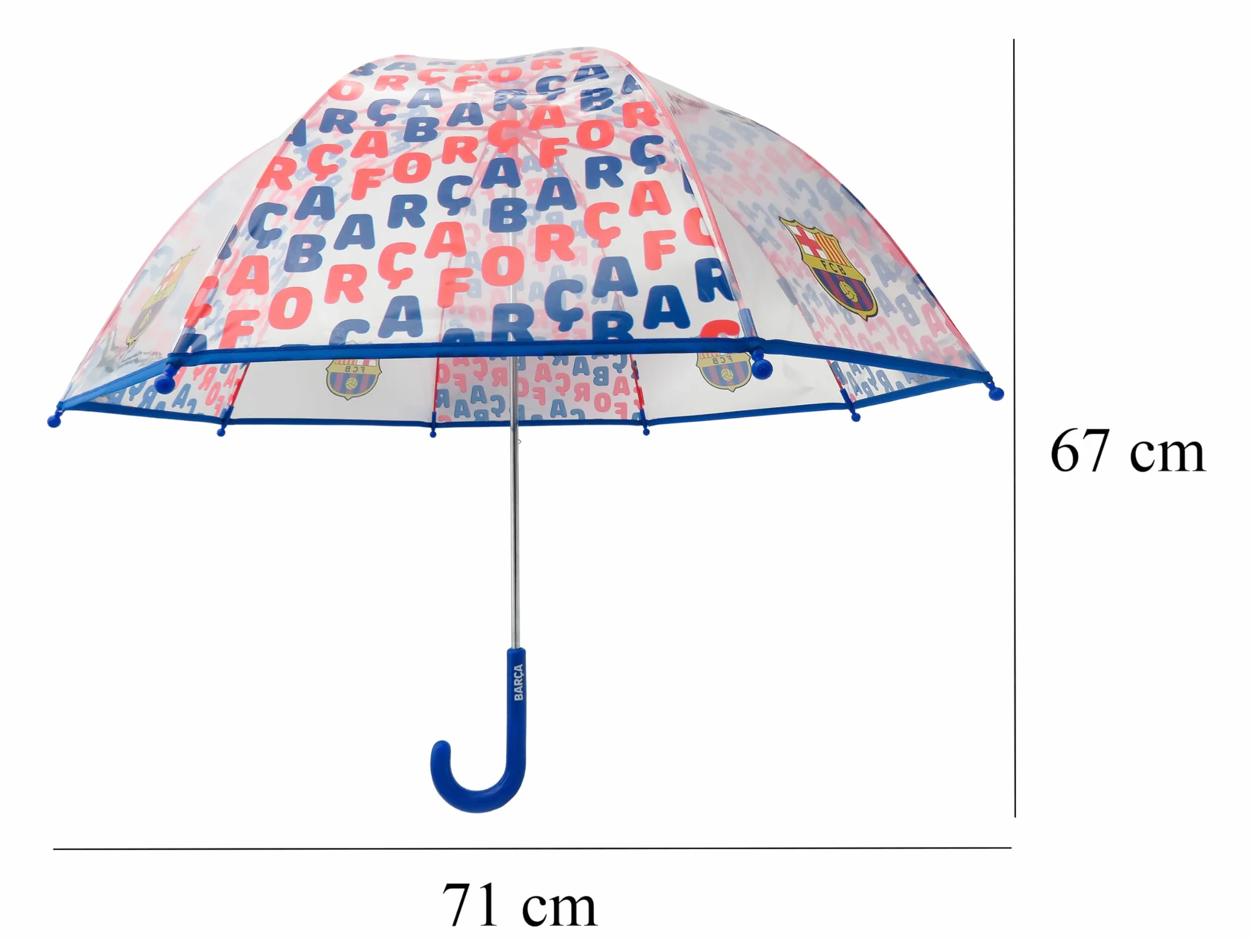 CYPBRANDS FC Barcelona Parasol Dziecięcy 48 cm Przezroczysty Parasolka