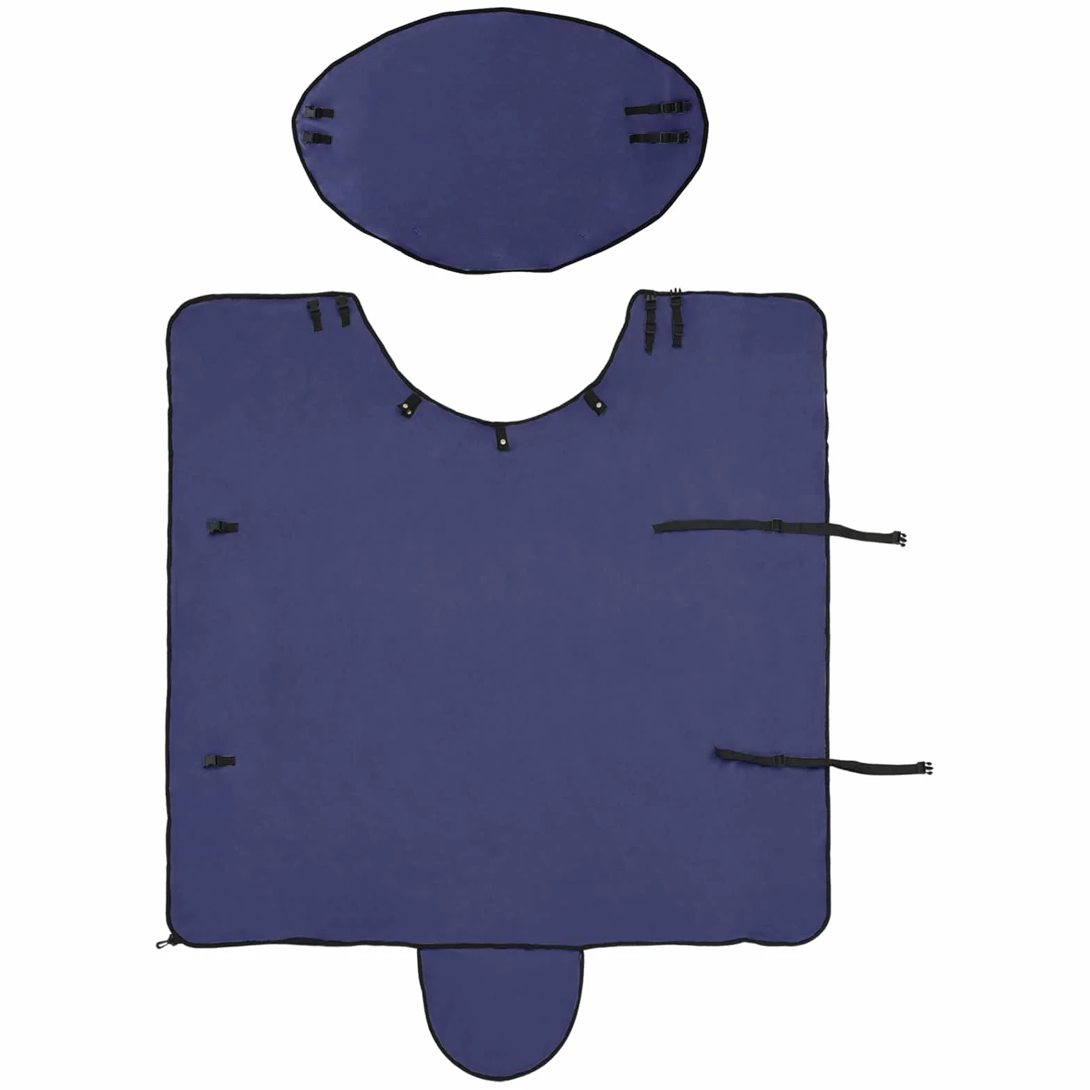 Manta para caballo azul marino, 95 cm, poliéster, transpirable e impermeable, con forro resistente a desgarros para pastos, establos, exteriores, transición e invierno, incluye protector de pecho y