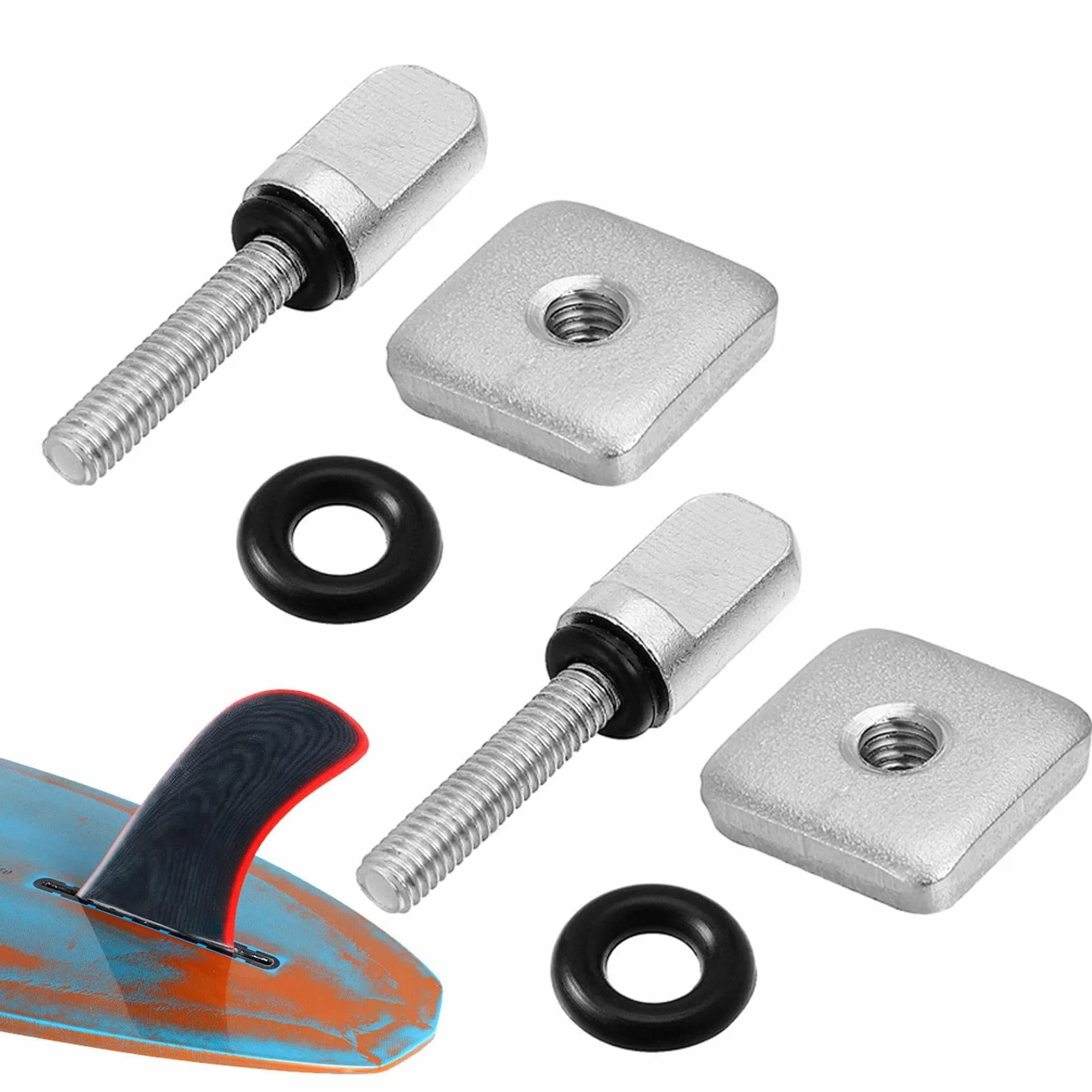 Tornillos aletas para tabla de surf, adaptador aleta central, retráctil con anillo de goma
