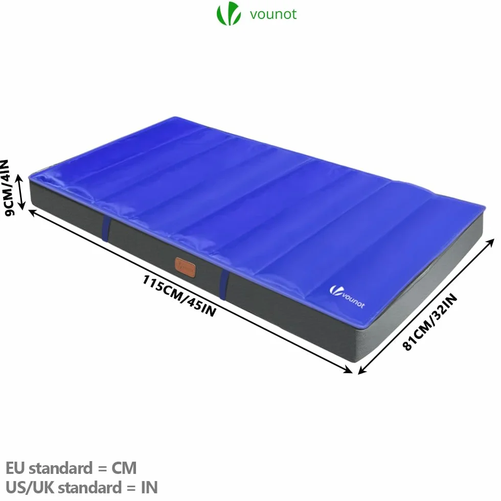 VOUNOT® Cama Perro Ortopédica con Alfombrilla Refrescante de Gel, Colchón Mascotas Cojines para Perros Espuma con Memoria Funda Extraíble Lavable, 115x81x9cm