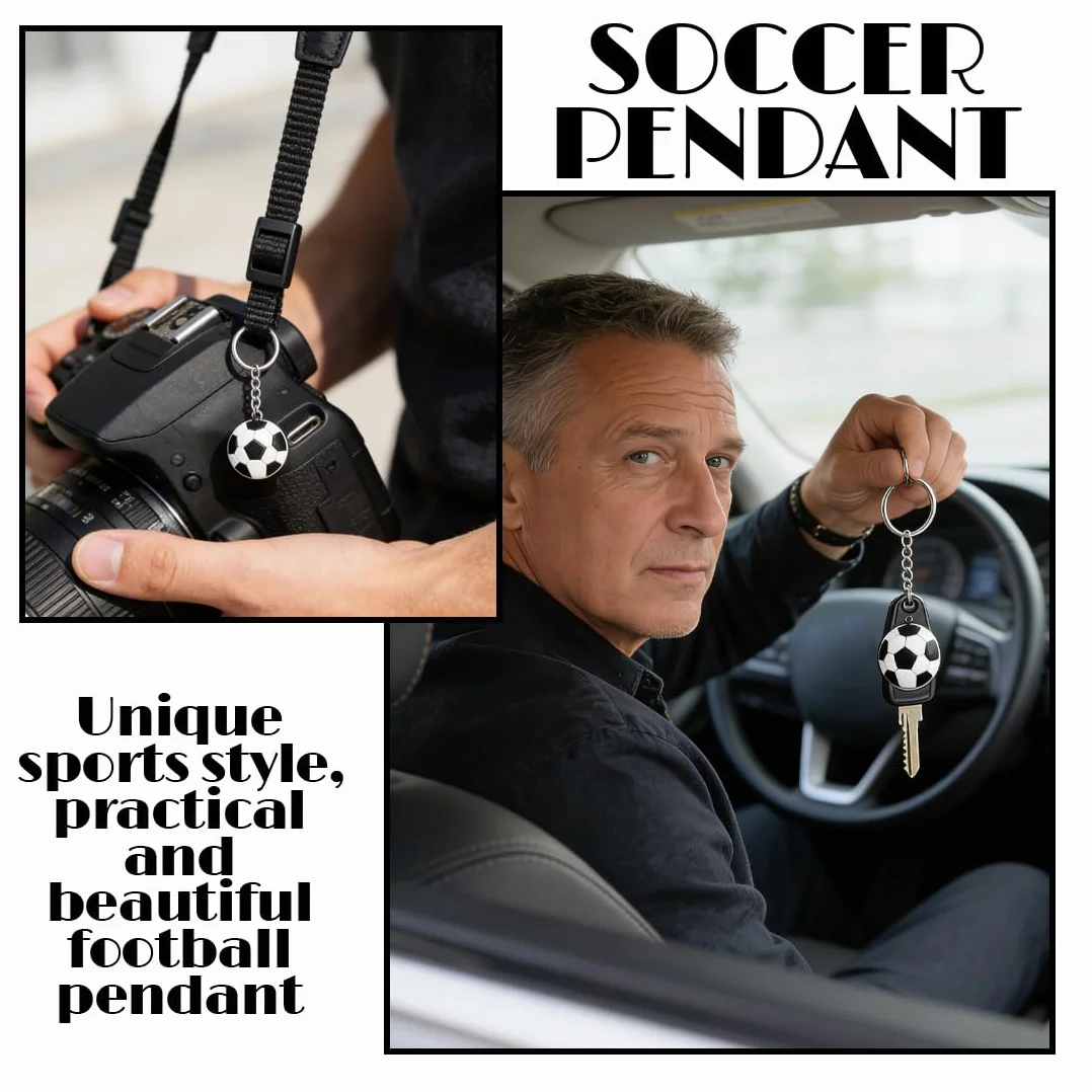 Llaveros de PVC con forma de balón de fútbol para bolsos y mochilas