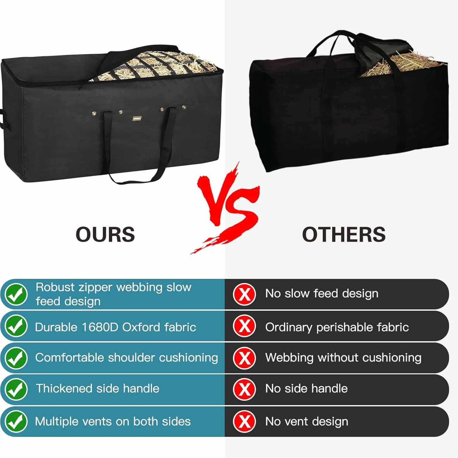Bolsa de transporte plegable para caballos con ventilación y diseño empotrado, ligera, portátil, ideal para viajes y almacenamiento seguros de caballos, equipo ecuestre esencial