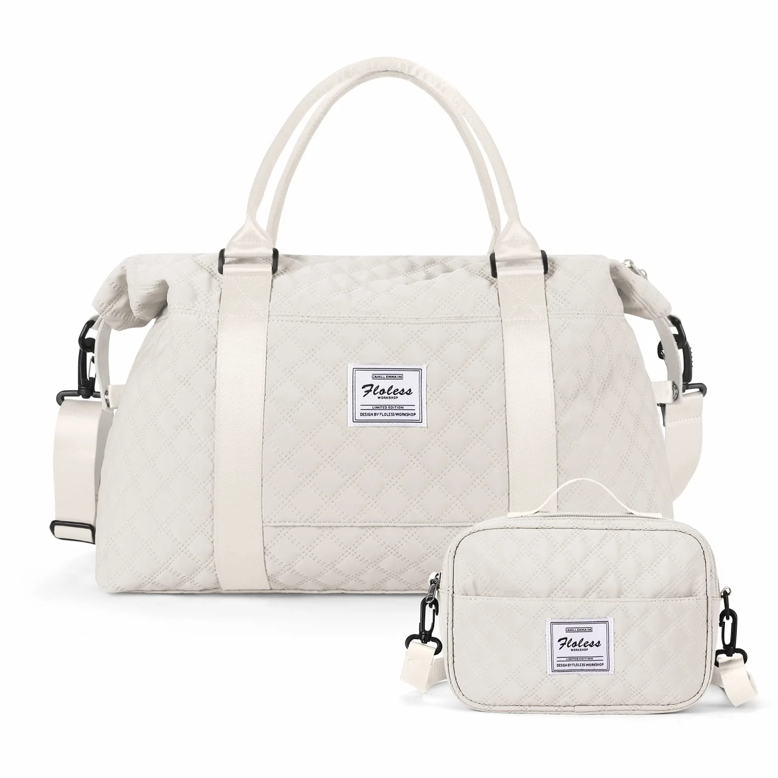 Bolsa de Viaje Deportiva para Mujer y Hombre, Tote y Bolsa de Mano, Beige