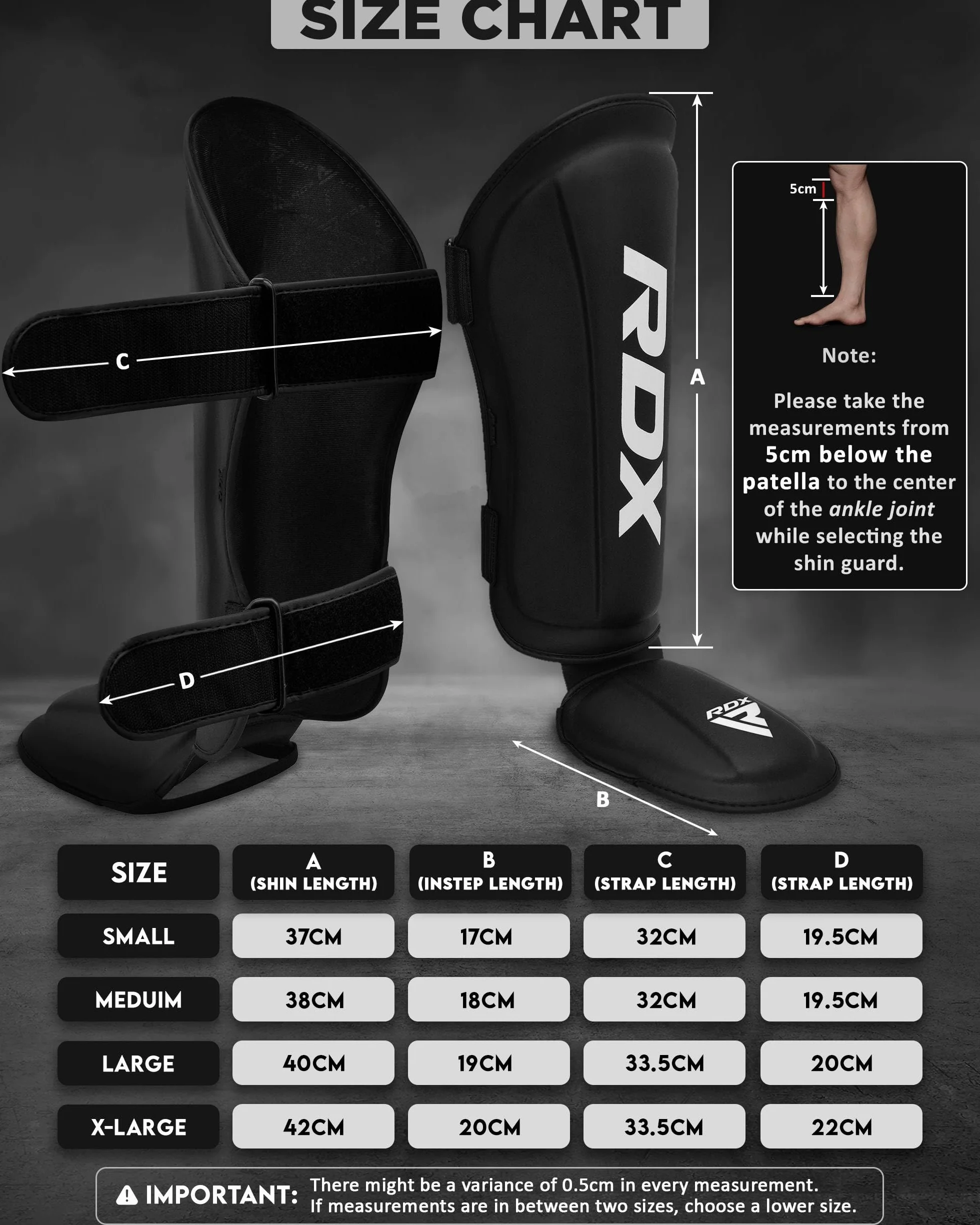 RDX Espinilleras Kick Boxing Muay Thai, Maya Hide Cuero, Aprobado SMMAF, Protección Pierna MMA