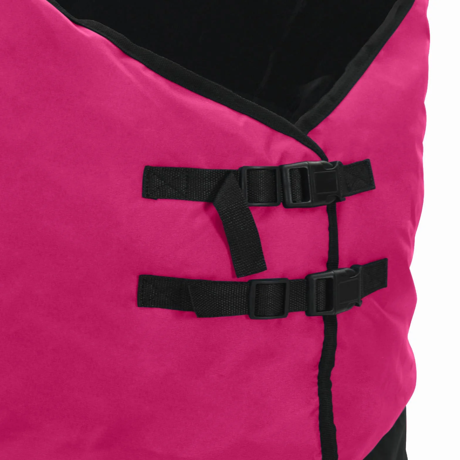 Manta de caballo rosa y negro de poliéster impermeable de 75 cm para establo y pasto con cierre ajustable, transpirable, resistente a desgarros, cálida para equitación al aire libre