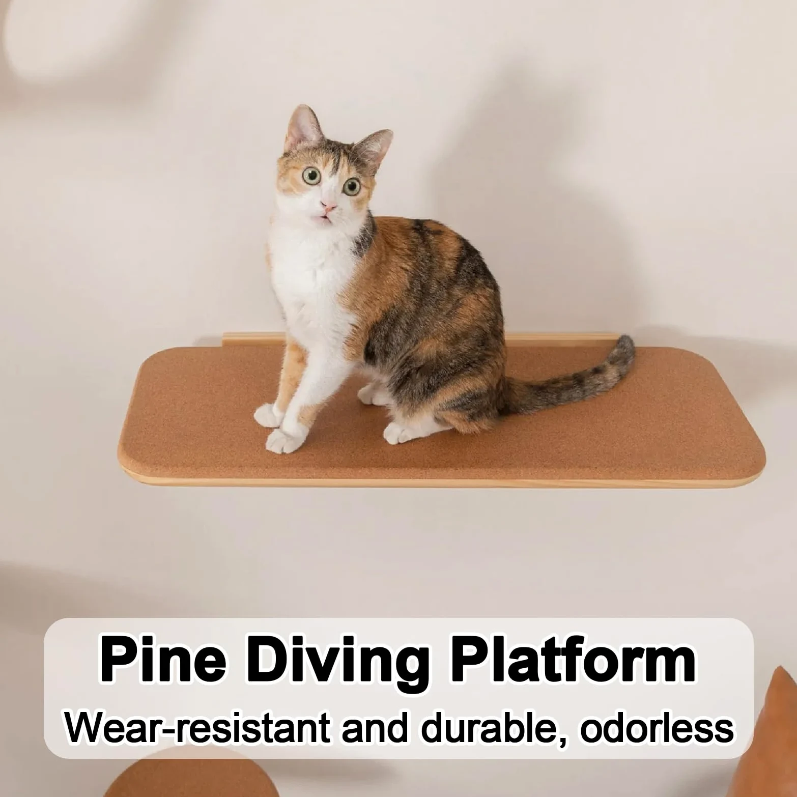 Estantes de Pared para Gatos, Percha de Pared de Madera de Pino de 65 cm, con Capacidad de Peso de 20 Kg para Dormir Y Jugar