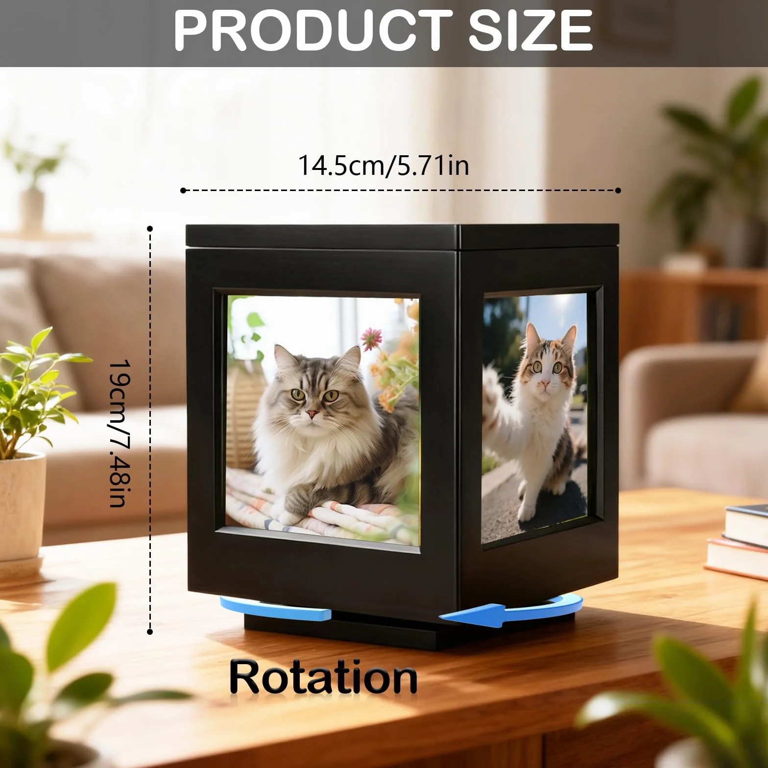 Urna para Mascotas, Marco de la Foto del Recuerdo de la Caja para Gatos Perros Madera Pet Memorial urna para Cenizas Caja Personalizada de Recuerdo para Cenizas de Perro o Gato