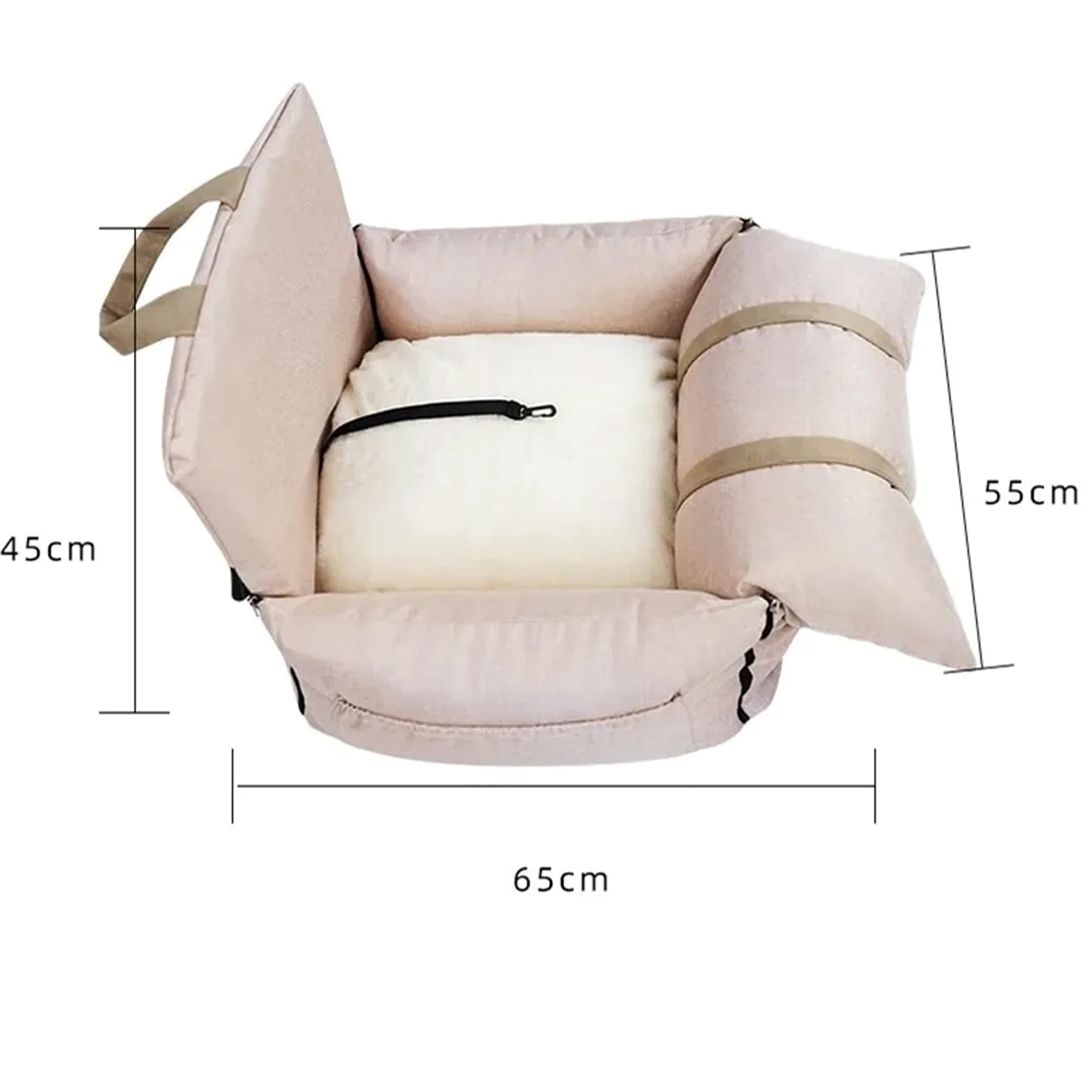 Asiento De Coche para Perro, Asiento Elevador para Cachorro, Portador De Coche De Viaje para Perro con 2 Correas Ajustables para Perro para Arnés De Perro con Cinturones