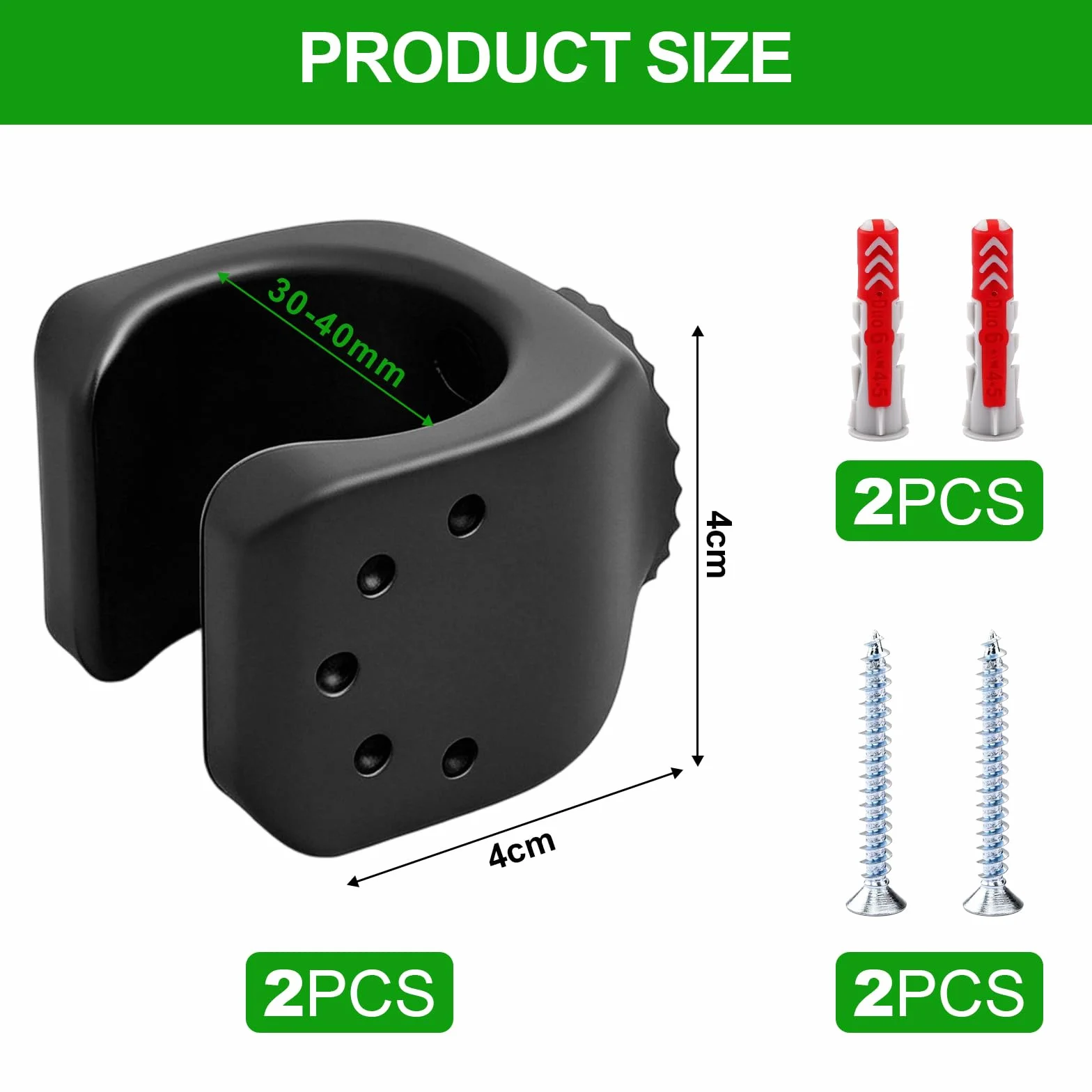 Soporte para Bate de Béisbol de Madera 2 Piezas Pared Colgador 30-36 mm