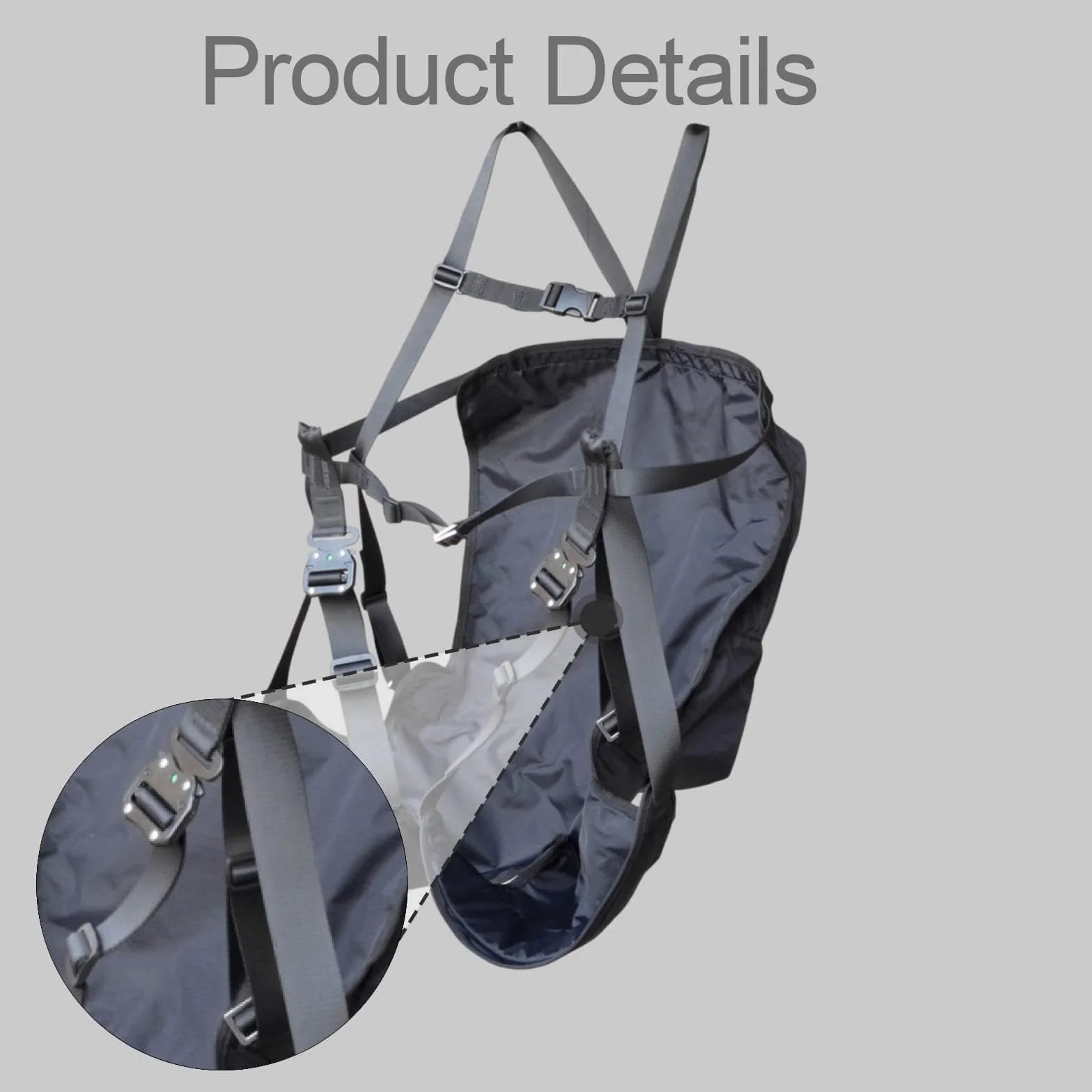 Amagogo Bolsa para arnés de Entrenamiento de Parapente Cómoda Portátil Fácil instalación Asiento de Repuesto Estable para manejo en Tierra de Parapente, Negro