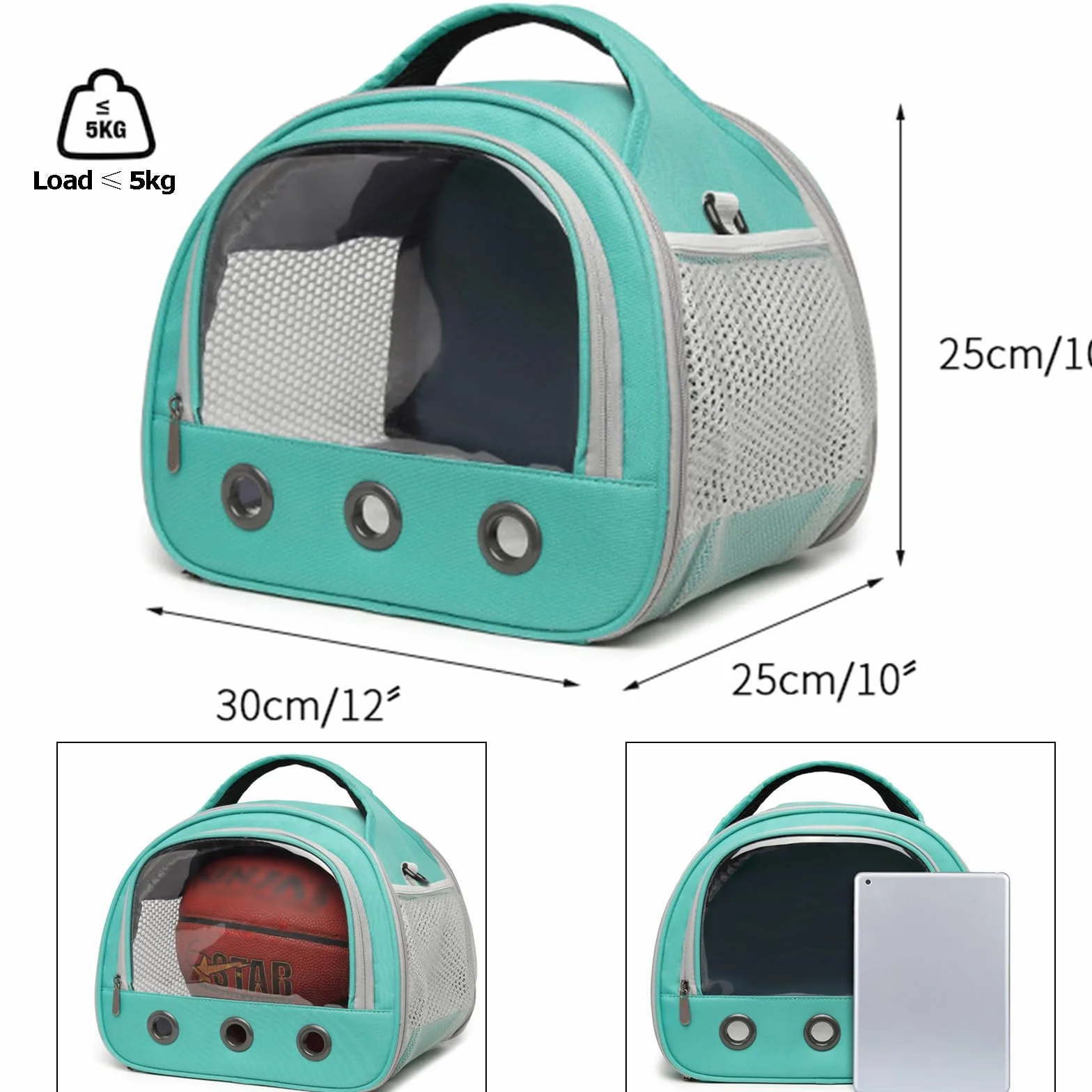 SOONHUA Bolsa de Transporte de Animales pequeños,Bolsa de Viaje saliente para Mascotas,Portador de Conejillos de Indias portátil con Ventana Transparente y Malla Transpirable para Indias Ardilla