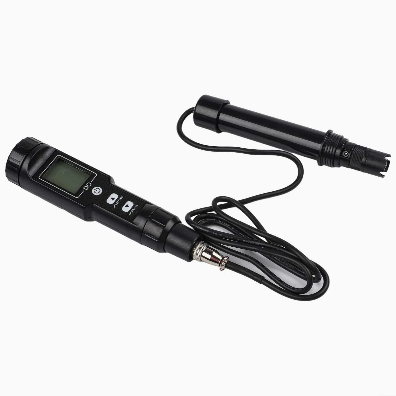 Medidor digital de oxígeno disuelto, 0.0-30.0 mg/L DO Tester con ATC, pantalla retroiluminada Medidor de concentración de oxígeno disuelto para acuicultura, tratamiento de aguas residuales, piscinas y
