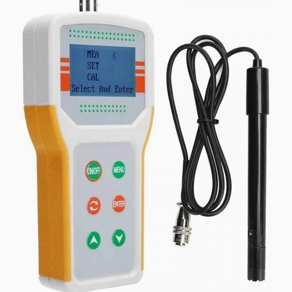 Probador portátil de calidad del agua, medidor de oxígeno disuelto para cría de animales con pantalla LCD retroiluminada, alta medición, para tratamiento de aguas residuales, laboratorios, acuicultura