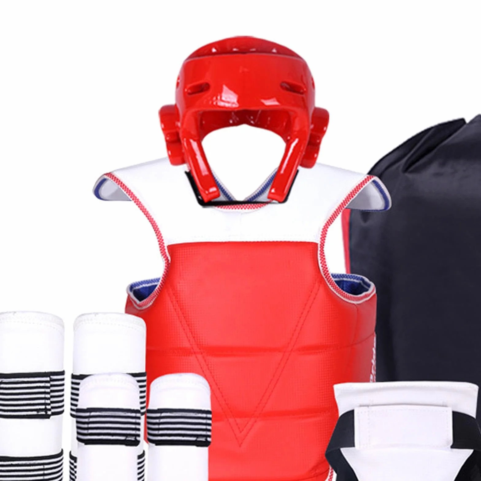 Conjunto de Equipo de Protección de Taekwondo para Uso Masculino, Protector de Piernas y Brazos, Uniforme de Taekwondo
