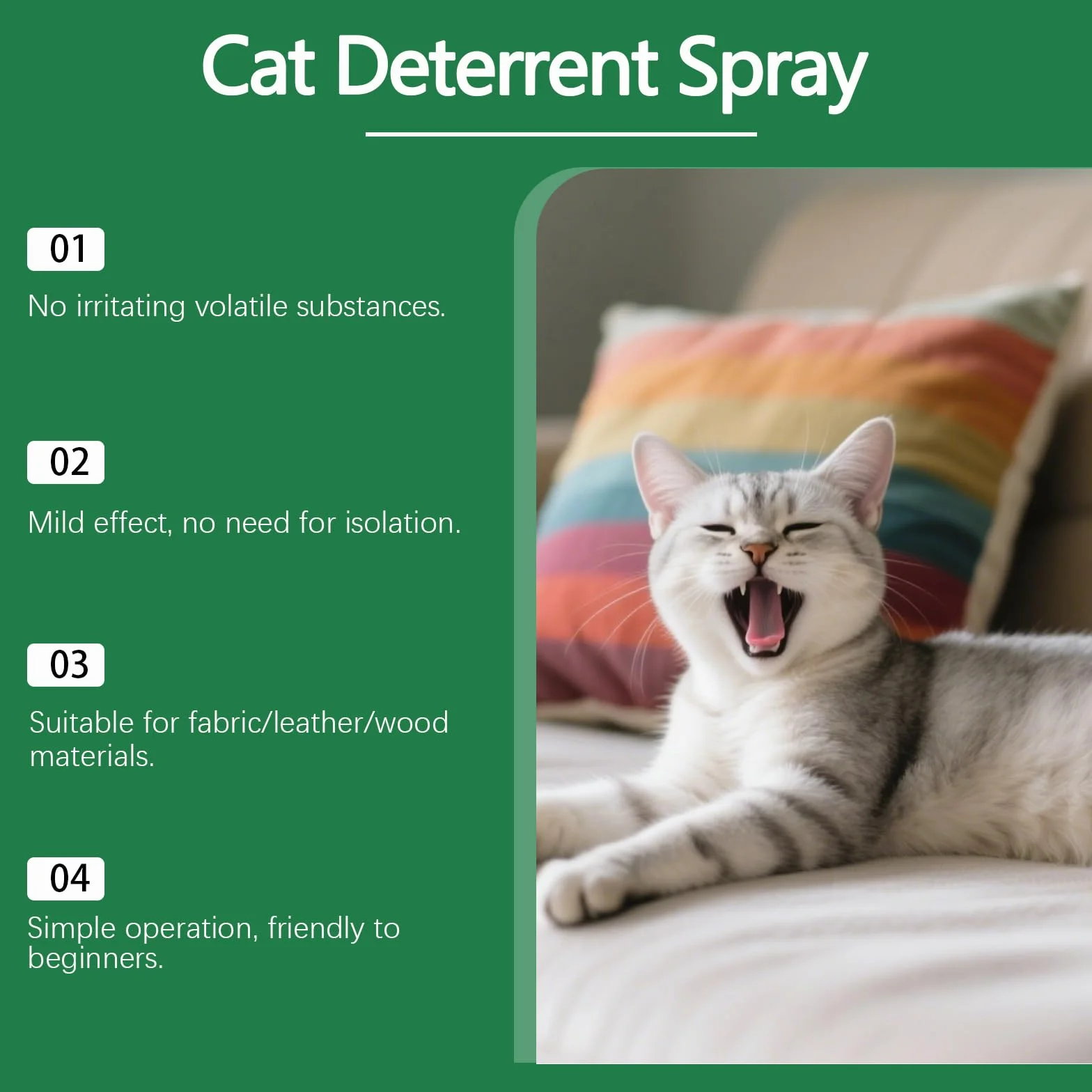 Spray Disuasivo para Gatos,Spray Antiarañazos Gatos,Corrección De Comportamiento De Mascotas,Protege Sofás y Mobiliario,100ML