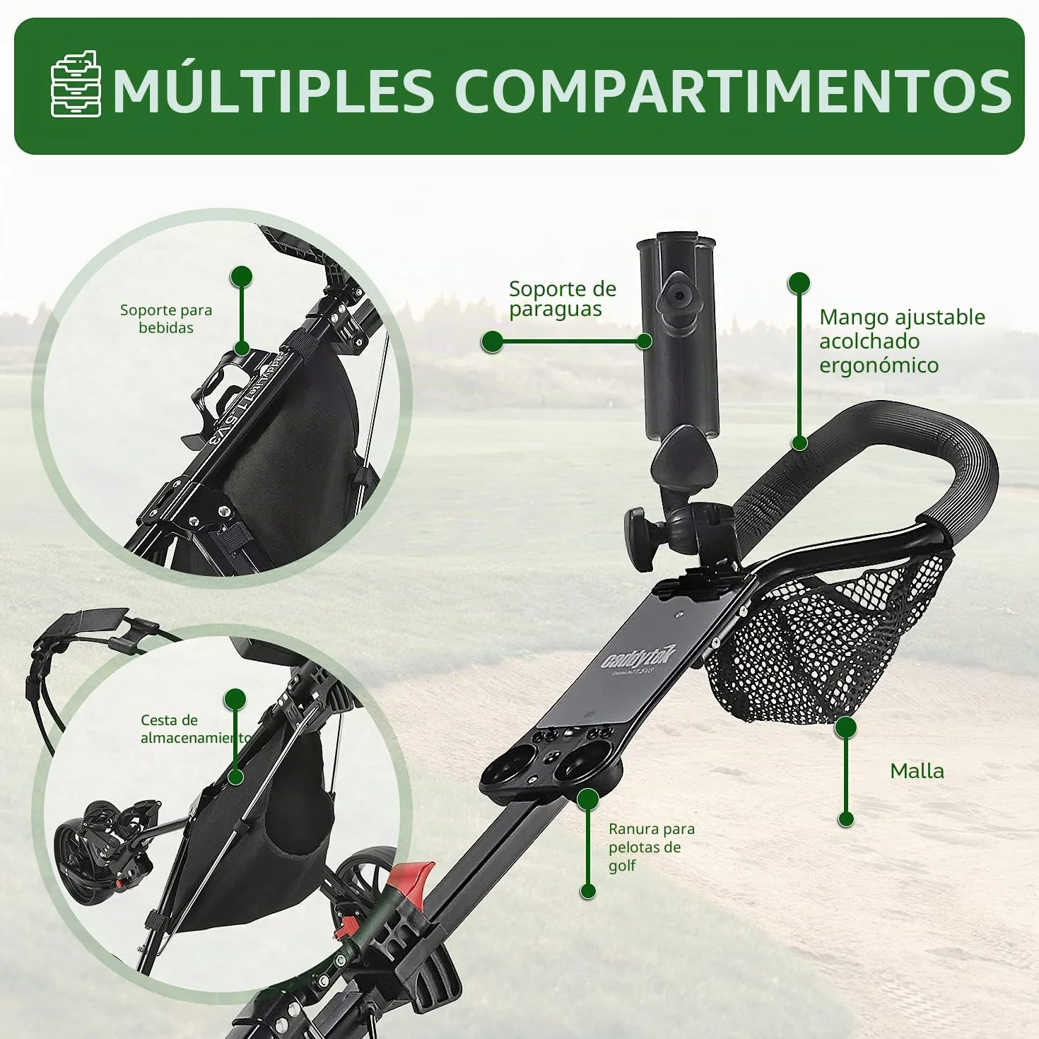 Caddytek CaddyLite 11.5 V3 Carrito de Golf de 3 Ruedas Ligero Plegable