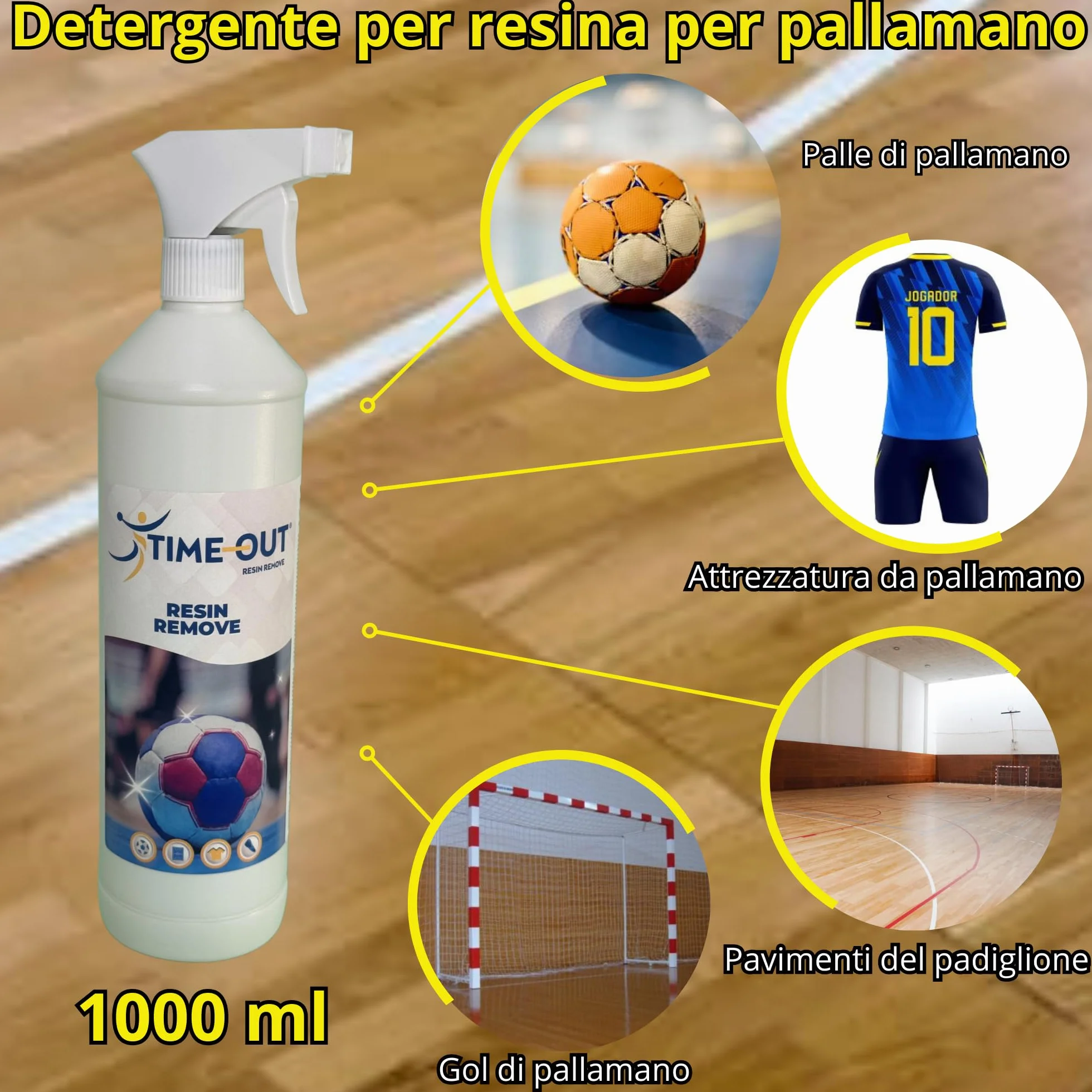 Quita Resina de Balonmano, Eliminador de Resina de Ropa y Balones, Limpiador de Suelos de Pabellones