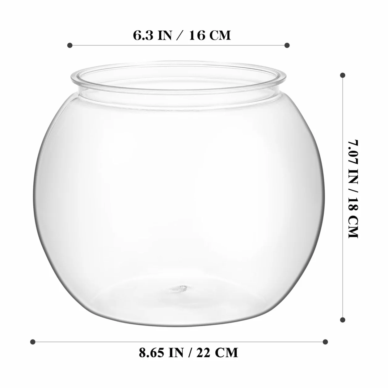 Pecera De Plástico Transparente Redonda De 8.66 Pulgadas para Escritorio Acuario Pequeño Portátil para Peces Y Tortugas Decoración para Hogar Y Oficina