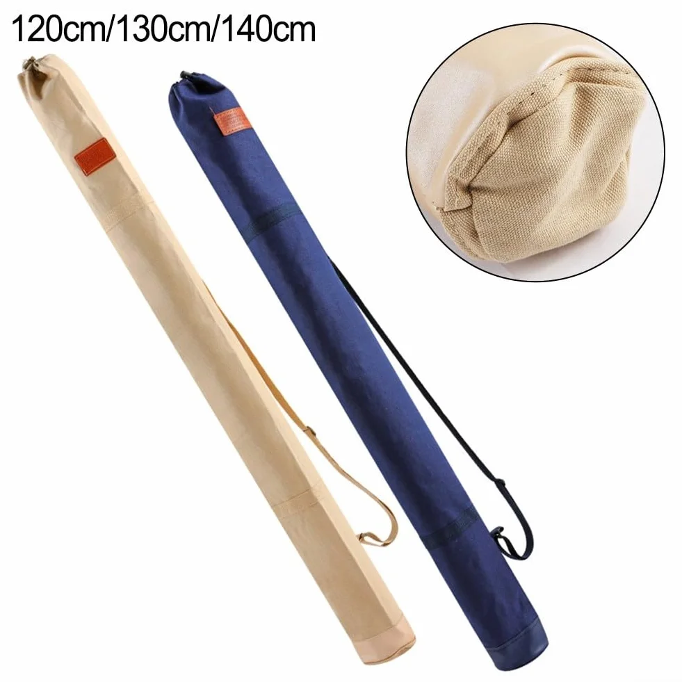 Bolsa de almacenamiento multiusos para equipo de pesca, lona gruesa, correas telescópicas, 1,2 m, azul