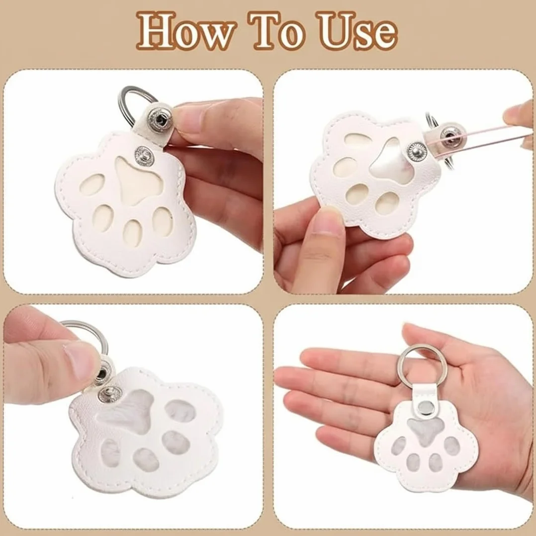 4 Llaveros Pelo Perro, DIY Recuerdos Hechos de Pelo de Perro, Contenedor para Guardar Pelo de Mascotas, Botellas de Recuerdo en Forma de Perro