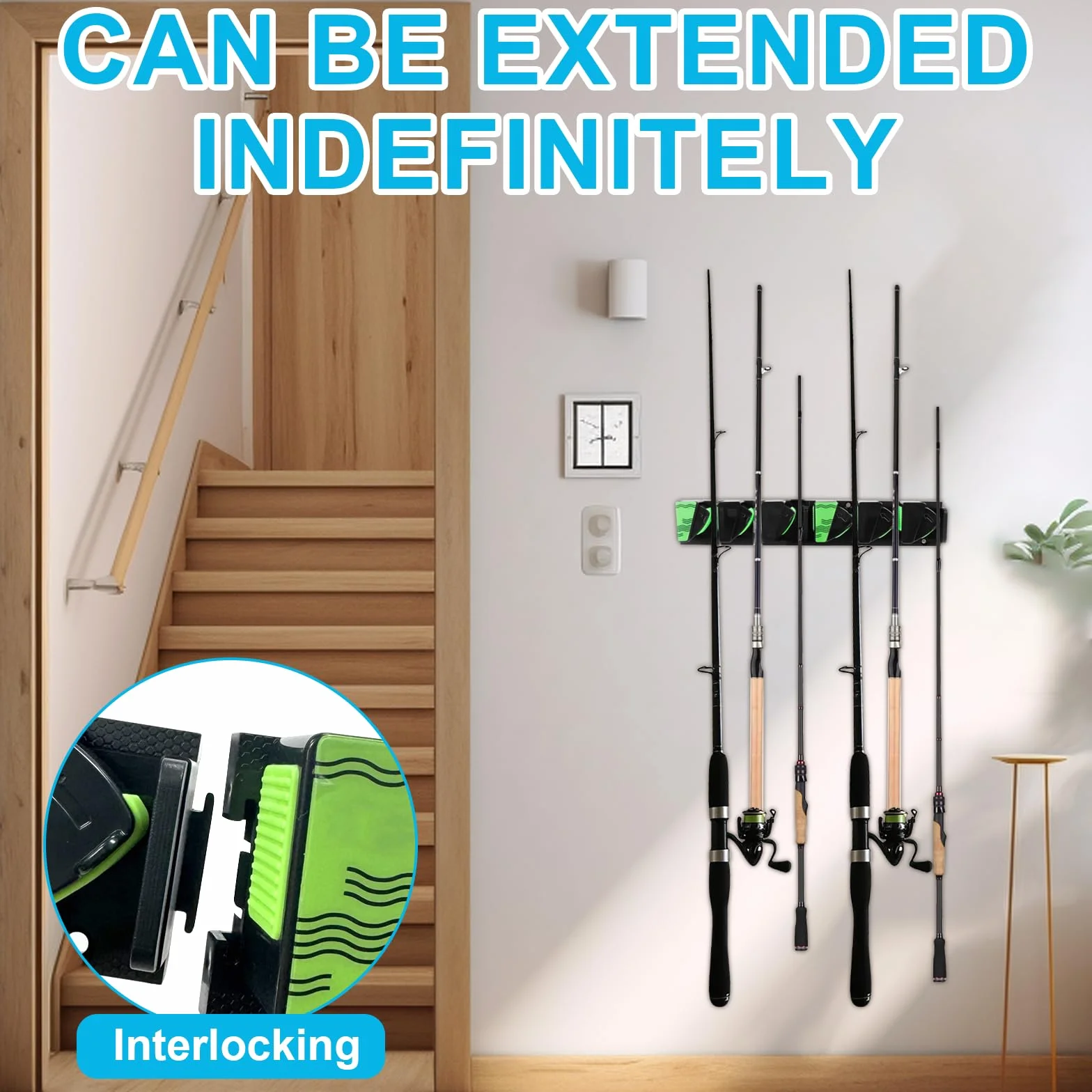 Soporte Cañas de Pescar Portacañas Plástico Goma UV Antideslizante Juego 2 Unidades Barco