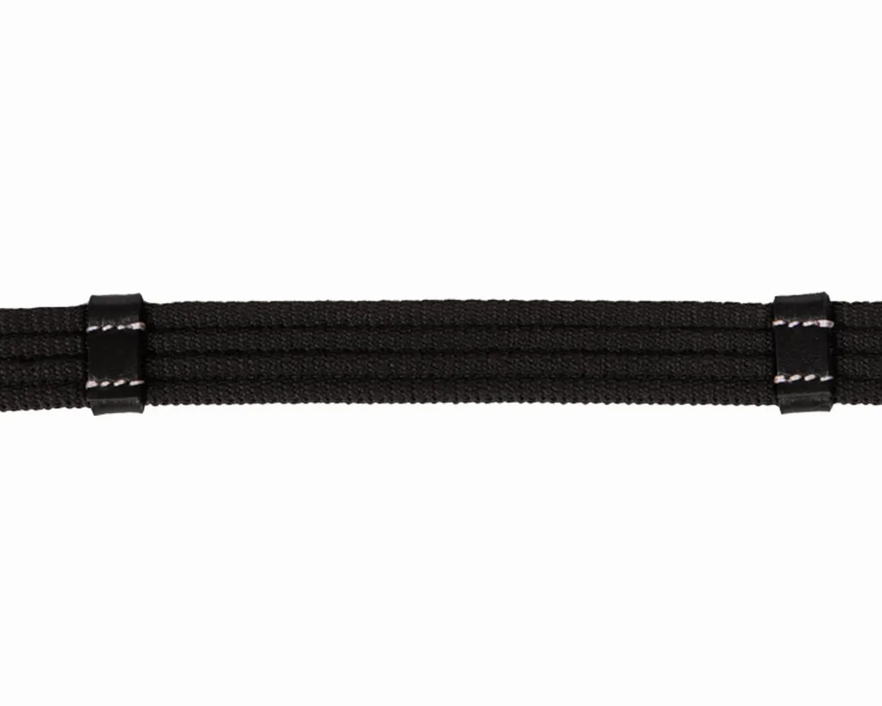 QHP Trense Anatomical de cuero sin mordida (sangre caliente, negro)