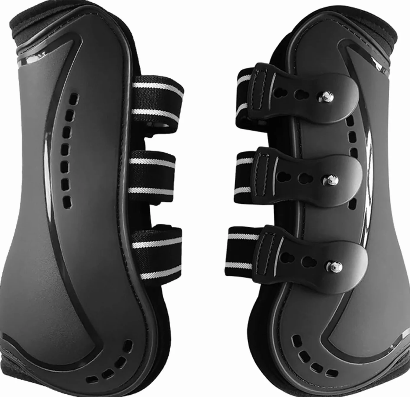 Botas de Caballo, 4 Piezas Protectores de Piernas Delanteras para Caballos, Guardabarros para Entrepierna, Protectores de Piernas Ajustables, Envolturas Protectoras para Patas de Caballo, M