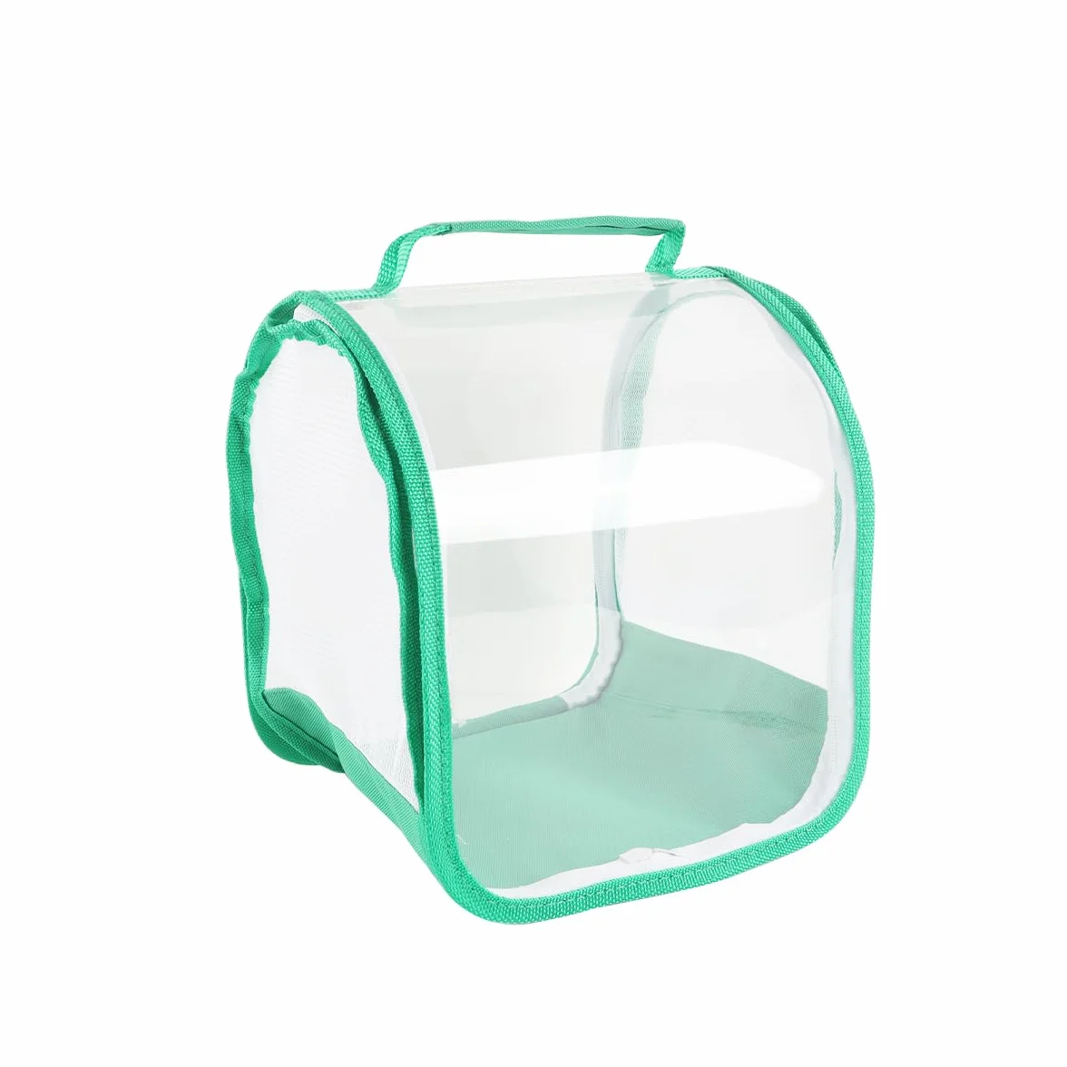 Qury Jaula de hábitat de mariposas, 7.9 x 7.9 x 7.9 pulgadas, plegable, malla de ventilación transparente con asa para mariposas, libélulas (verde)